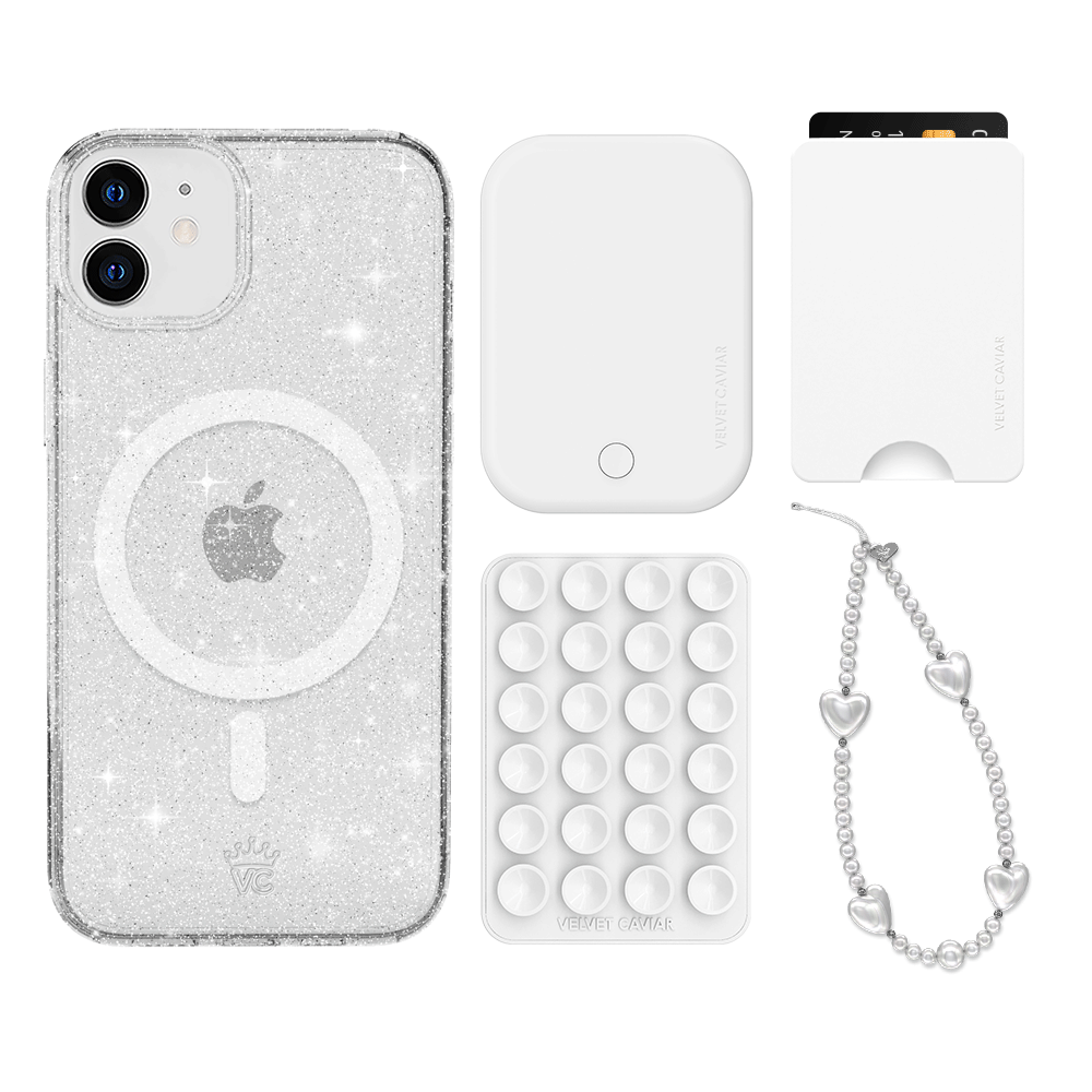 Stardust Glitter iPhone Case with Wallet Holder - Trendy Phone Accessories for Women | Perfect for Parties, Travel & Everyday Use