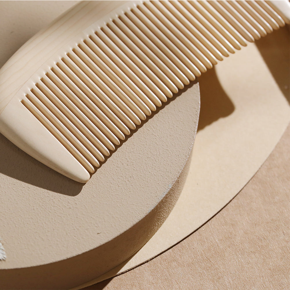 Natural Wood Wide Tooth Comb for Detangling & Scalp Massage - Gentle on Hair, Reduces Breakage - Perfect for Wet & Dry Hair, Styling, and Salon Use