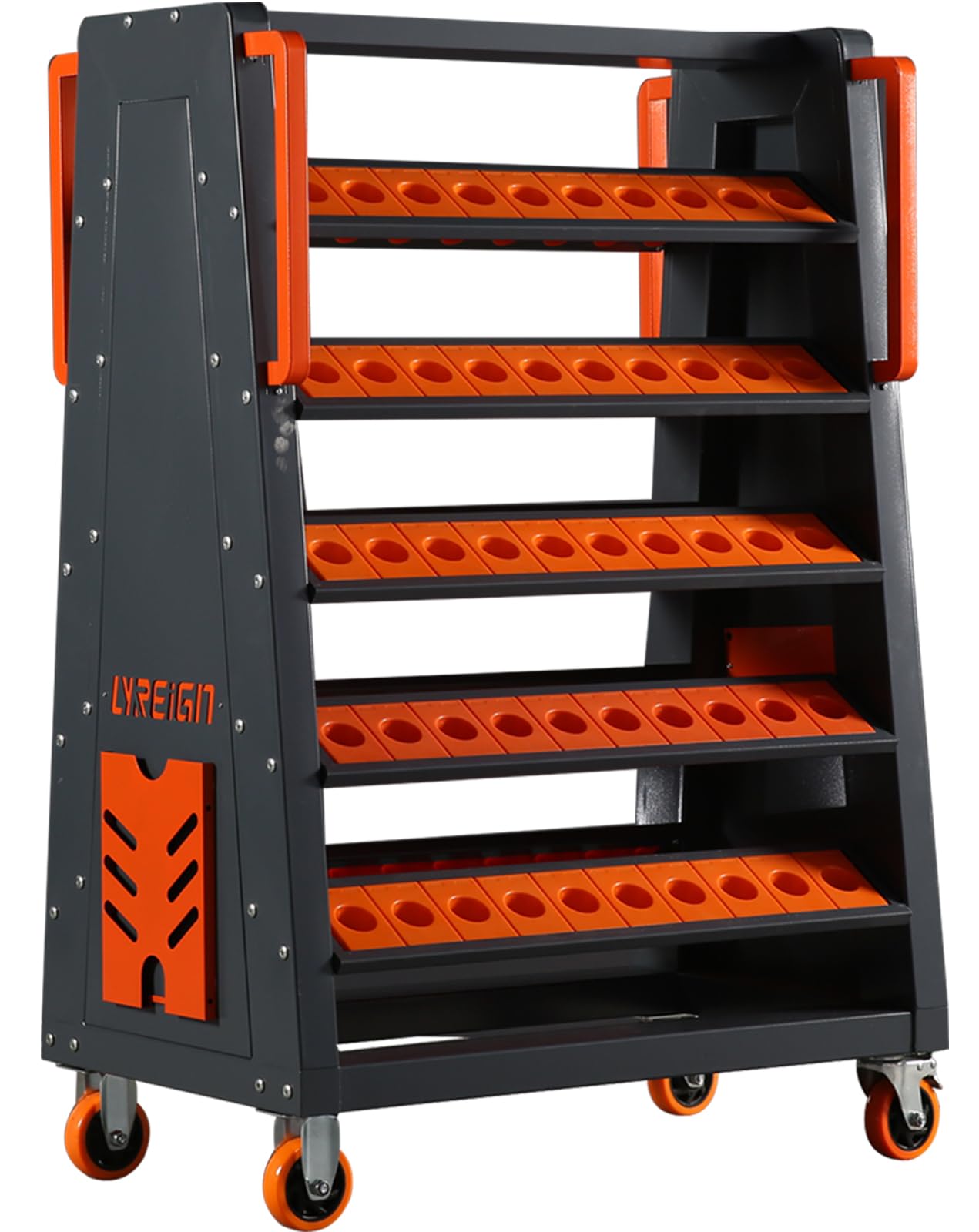 CAT40 CNC Tool Cart - 100 Capacity, 5-Tier Rolling Tool Storage with Wheels, 40 Taper Tool Holder Organizer for CNC Machines | Perfect for Workshop, Factory & Garage Organization