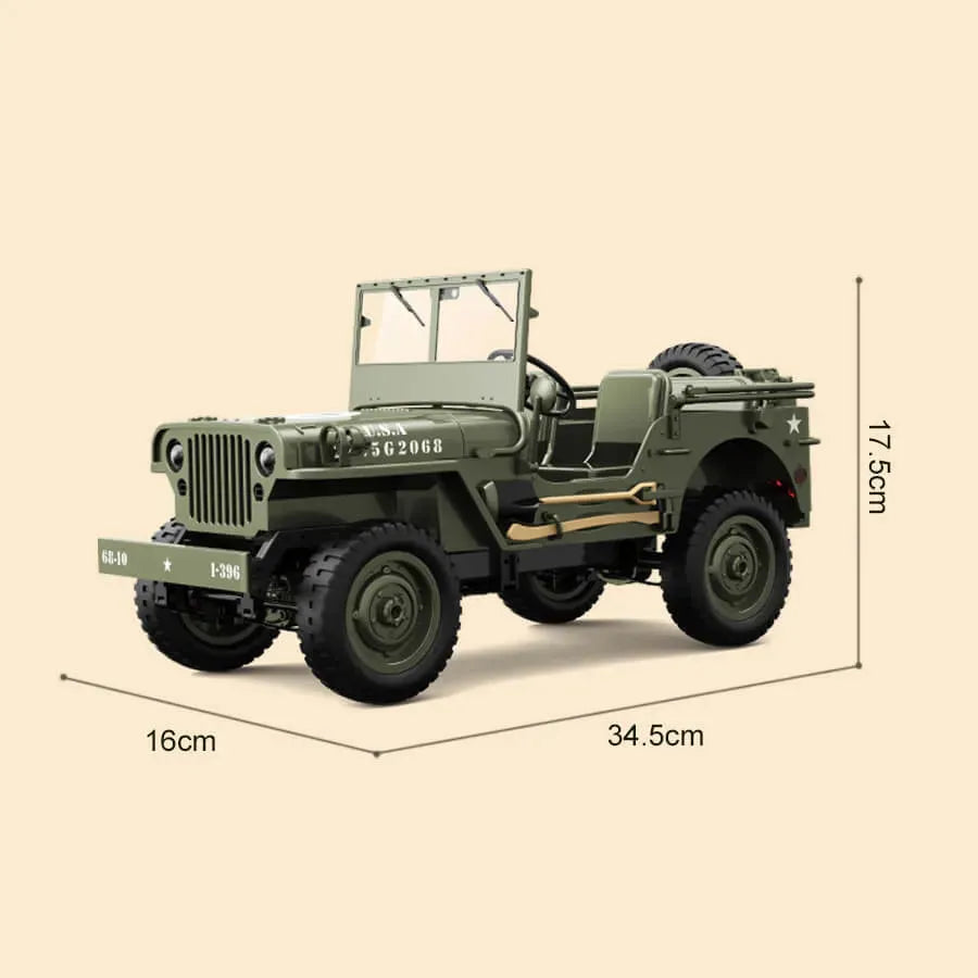 **JJRC C8815 4WD Off-Road RC Truck - 1:12 Scale Willys Military Jeep Remote Control Car for Adults & Kids - High Speed Climbing Vehicle for Outdoor, Backyard, Trail Adventures (USA Only)**