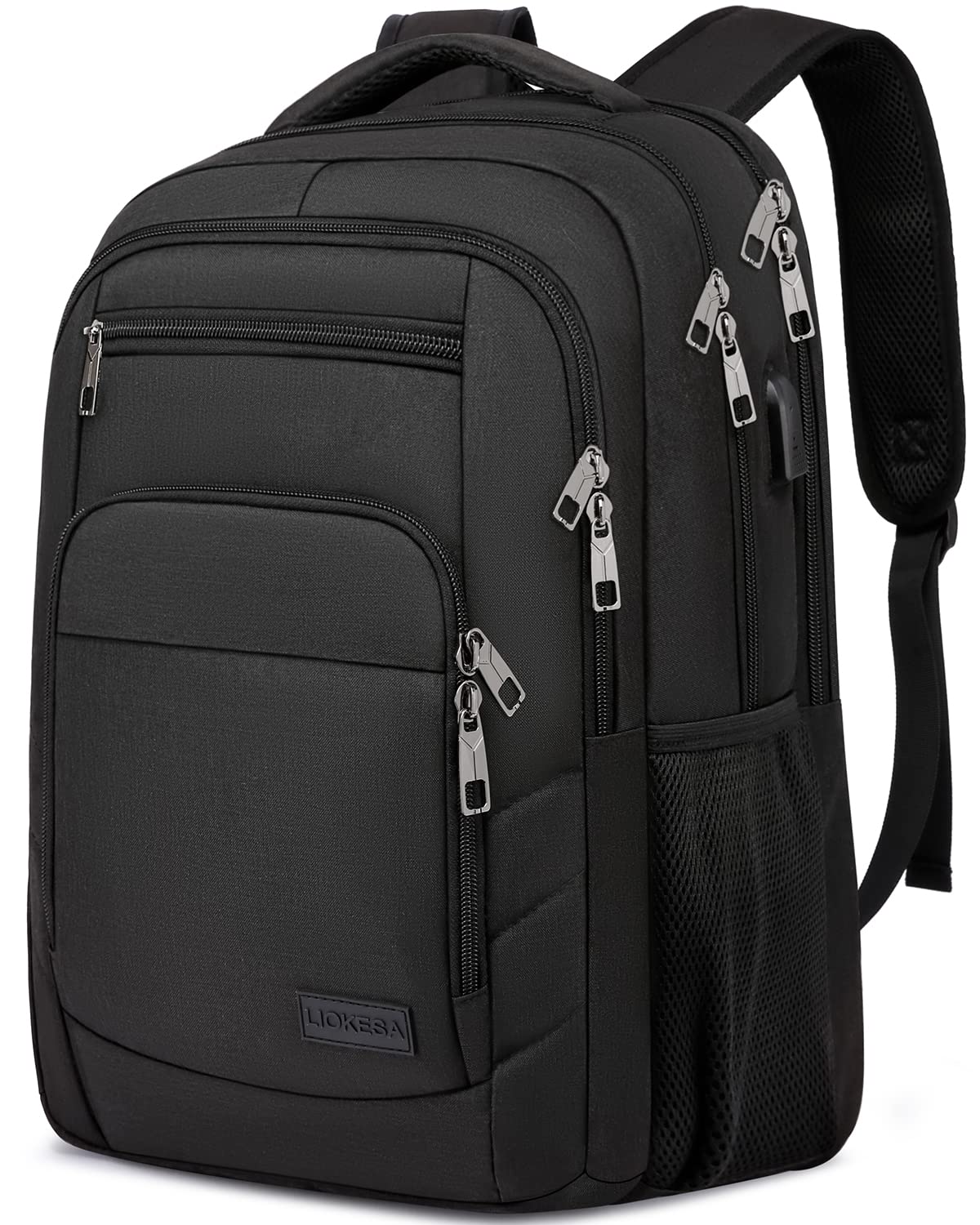Water Resistant 15.6 Inch Laptop Backpack with USB Charging Port - Durable School & College Bookbag for Men, Women, Boys & Girls - Perfect for Work, Travel & Daily Commute