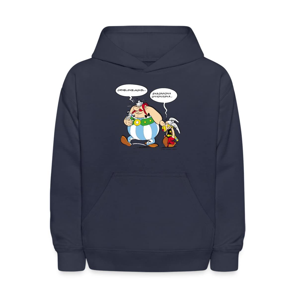 Officially Licensed Asterix & Obelix Kids' Hoodie with Speech Bubbles - Soft & Comfortable Pullover for Boys & Girls - Perfect for School, Playdates & Cartoon Lovers
