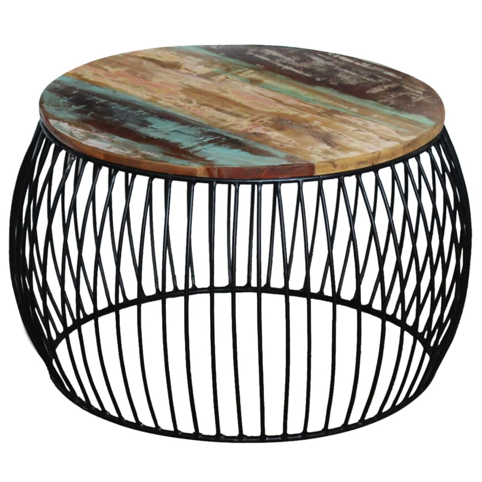 Solid Reclaimed Wood Round Coffee Table - 26.8