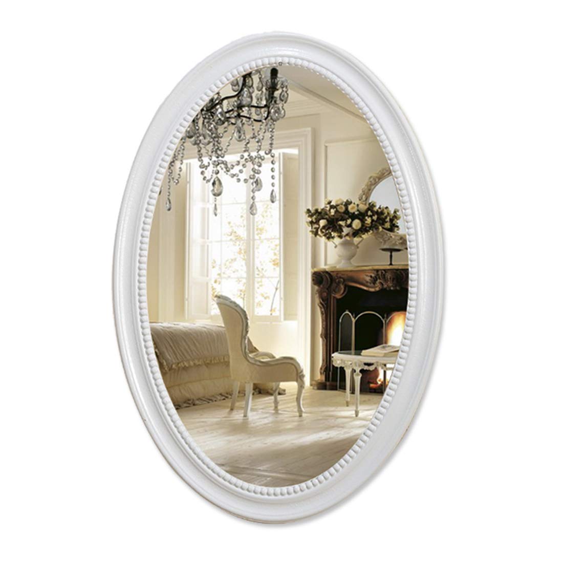 European Style Wall-Mounted Wooden Frame Bathroom Mirror - Vanity Mirror with Magnifying & Shaving Features - Perfect for Makeup, Grooming & Home Decor in Bathroom, Bedroom, Living Room or Hallway
