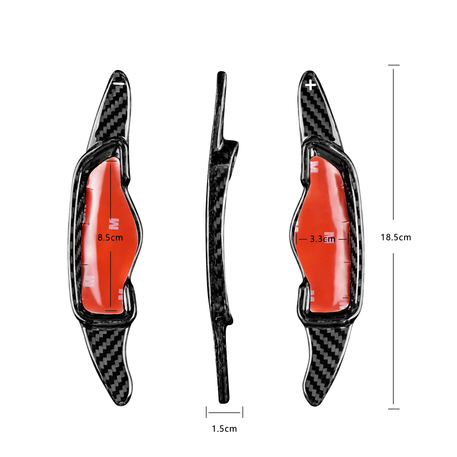 Premium Real Carbon Fiber Steering Wheel Shift Paddle Extensions - Compatible with Hyundai Sonata 10 (2020-2022) & Genesis G70 (2015-2022) - Black - Enhance Driving Performance & Style for Sporty Rides