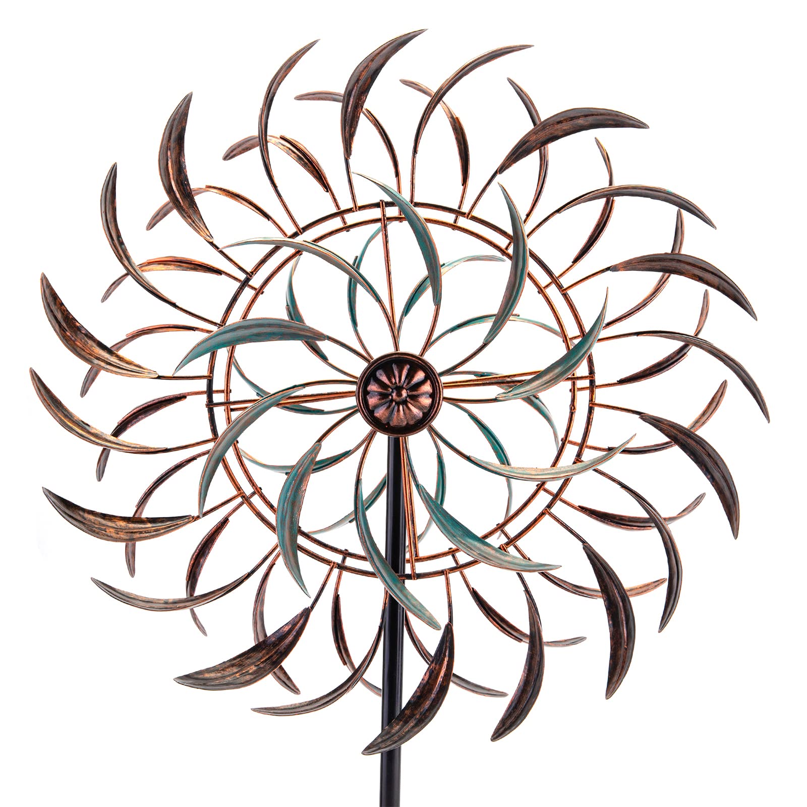 VEWOGARDEN Large Outdoor Metal Wind Spinner - 360 Degree Swivel Wind Sculpture for Garden, Patio, Lawn Decor (66 x 15.8 Inches) | Weather-Resistant Yard Art for Relaxing Outdoor Spaces & Meditation Gardens