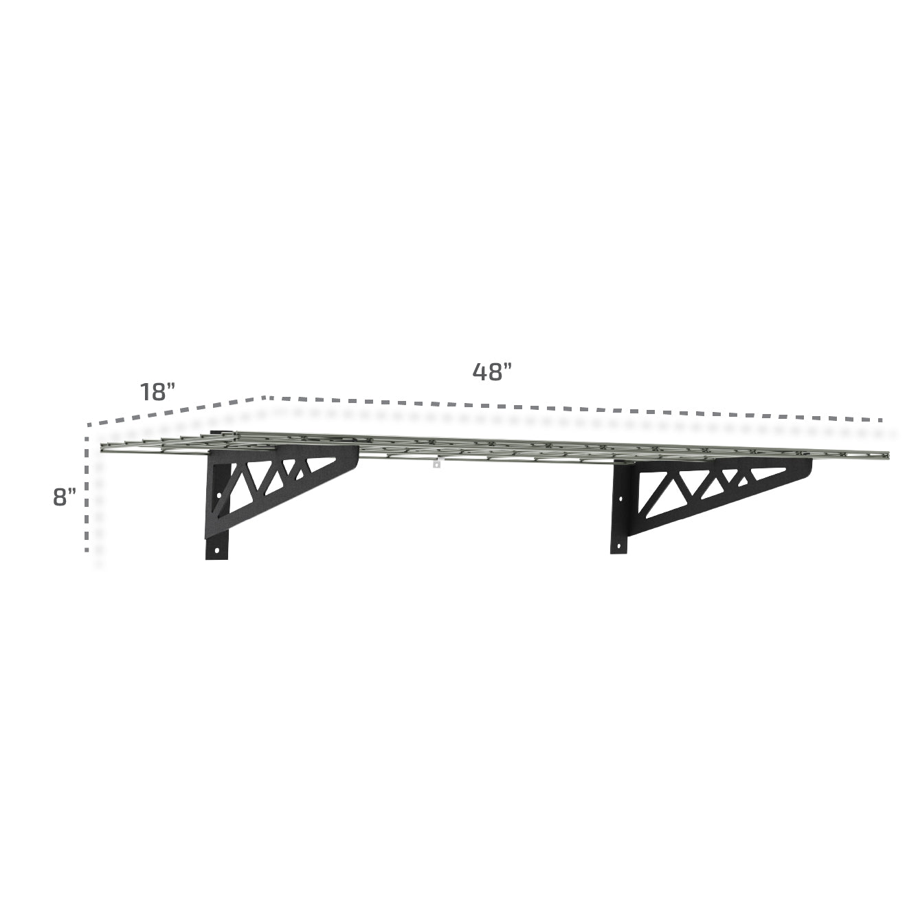 18 x 48 Inch Wall Shelves with Hooks - Set of 2 - Floating Shelves for Living Room, Bedroom, Kitchen Storage & Organization