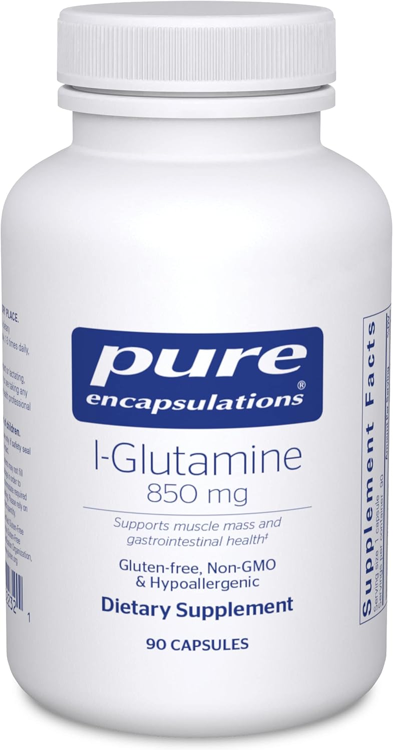 Pure Encapsulations L-Glutamine 850mg Powder - Supports Muscle Recovery, Gut Health & Immune System - Ideal for Athletes, Fitness Enthusiasts & Digestive Wellness