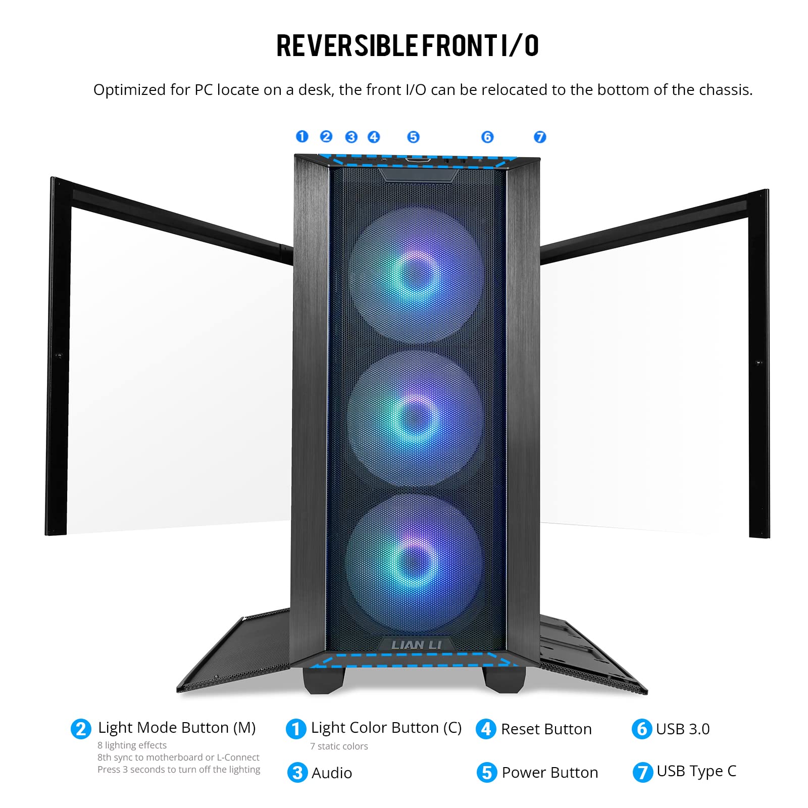 LIAN LI LANCOOL III E-ATX PC Case - High Airflow RGB Gaming Computer Case with Hinged Tempered Glass Doors, Fine Mesh Panels & 4x140mm PWM Fans | Spacious Chassis for Gaming Rigs, Workstations & Streaming PCs (Black)