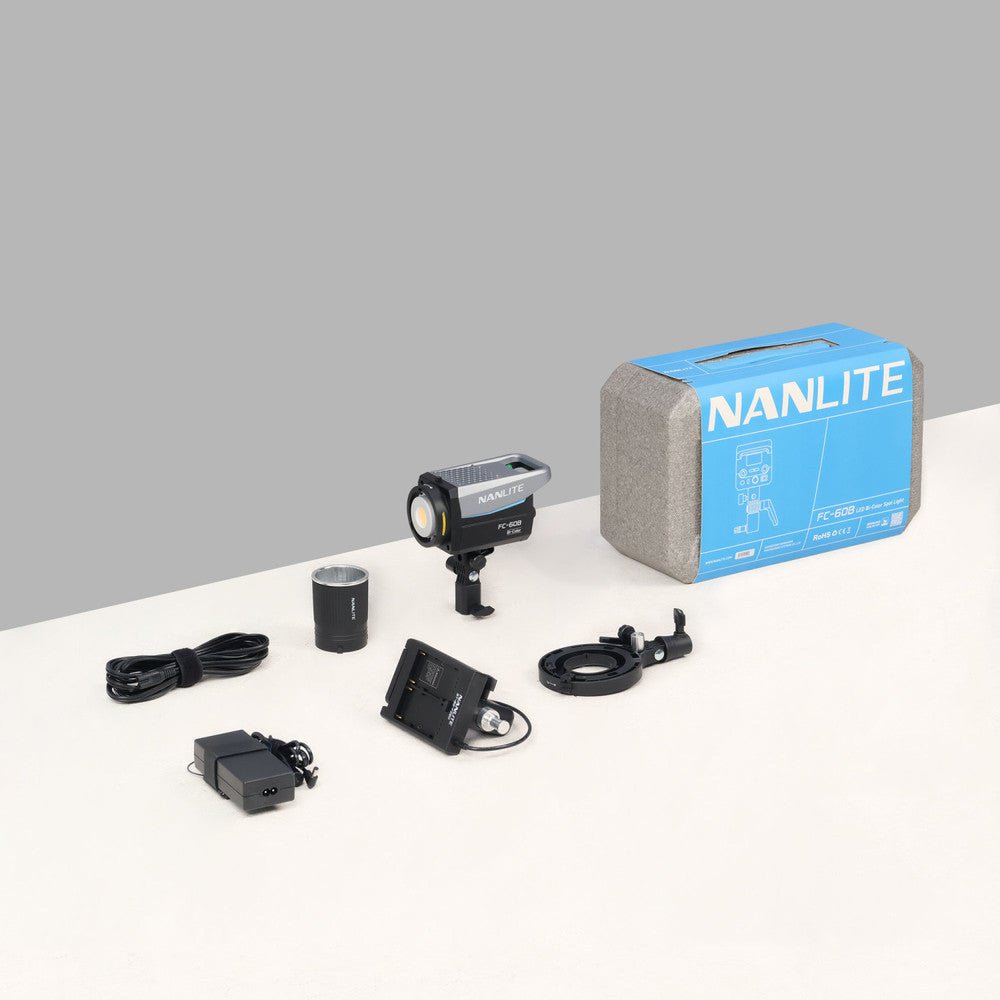 Nanlite FC 60B Bi-Color LED Spotlight - Professional Photography & Video Lighting for Studio, YouTube, and Live Streaming