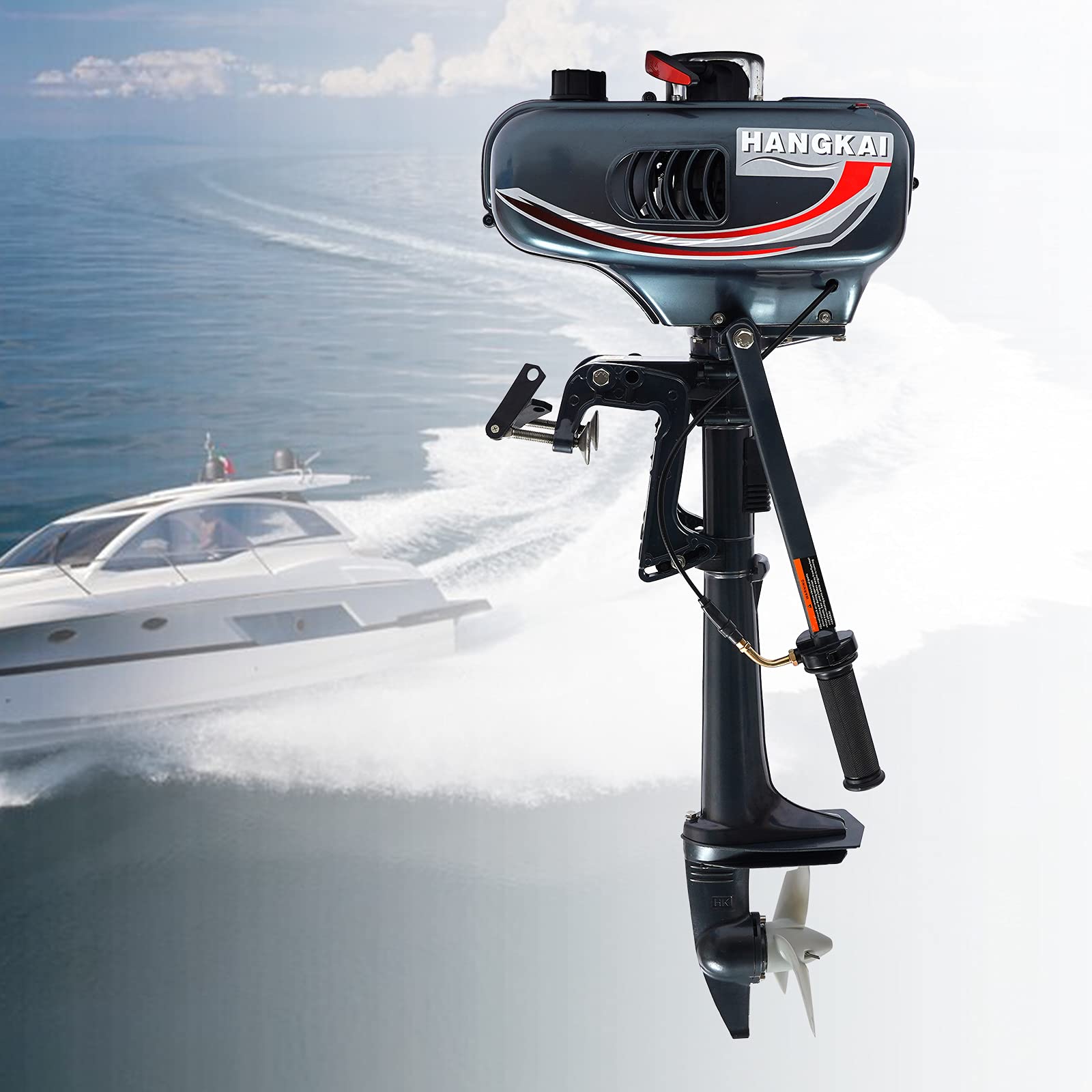 2 Stroke 3.5HP Outboard Motor with Water Cooling & CDI System - Lightweight Boat Engine for Inflatable Fishing Boats, Kayaks, Canoes & Sailboats | Perfect for Fishing, Recreational Boating & Water Sports