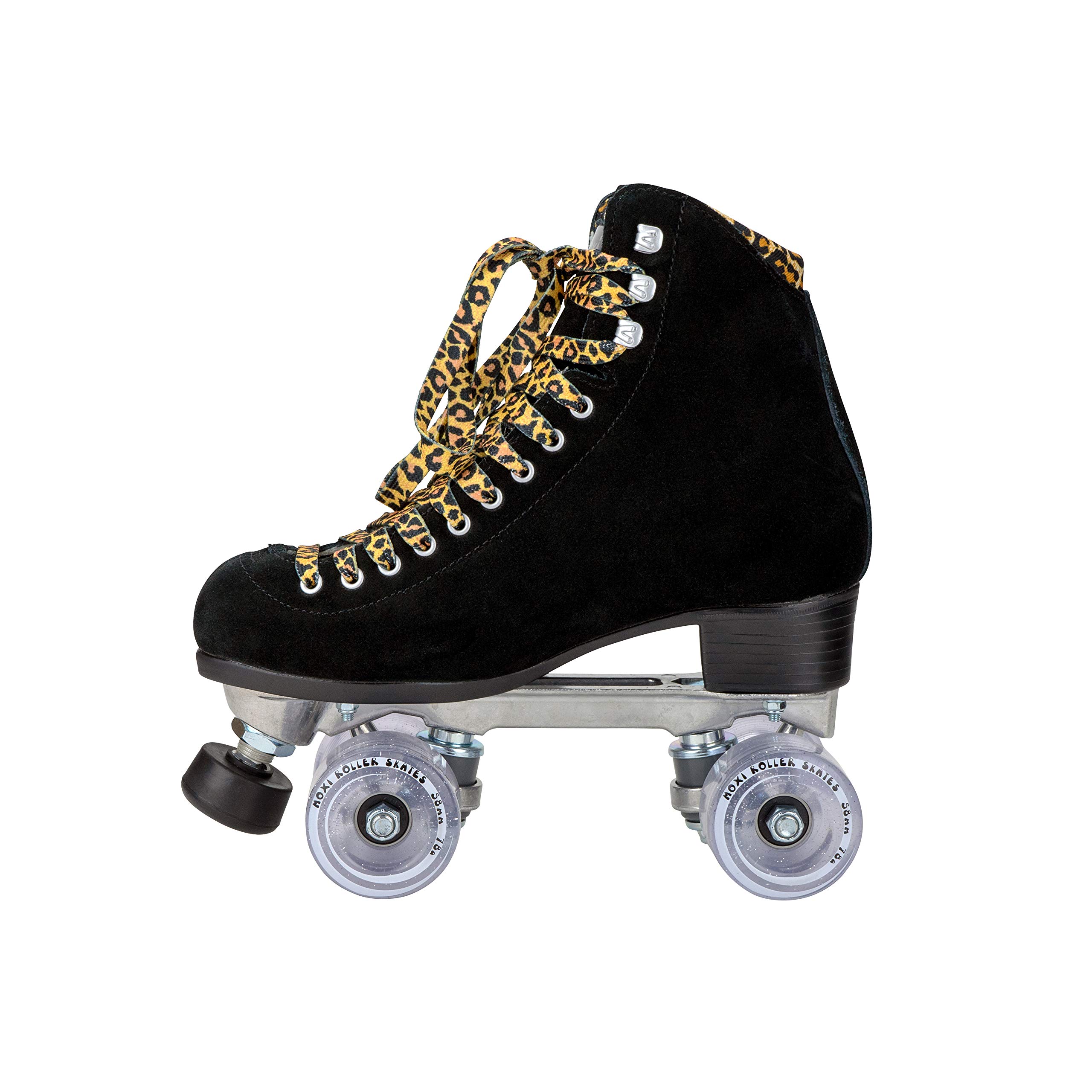 Moxi Panther Roller Skates for Women - Black Suede Retro Roller Skates with Comfortable Padding | Perfect for Outdoor Skating, Roller Rinks & Fitness