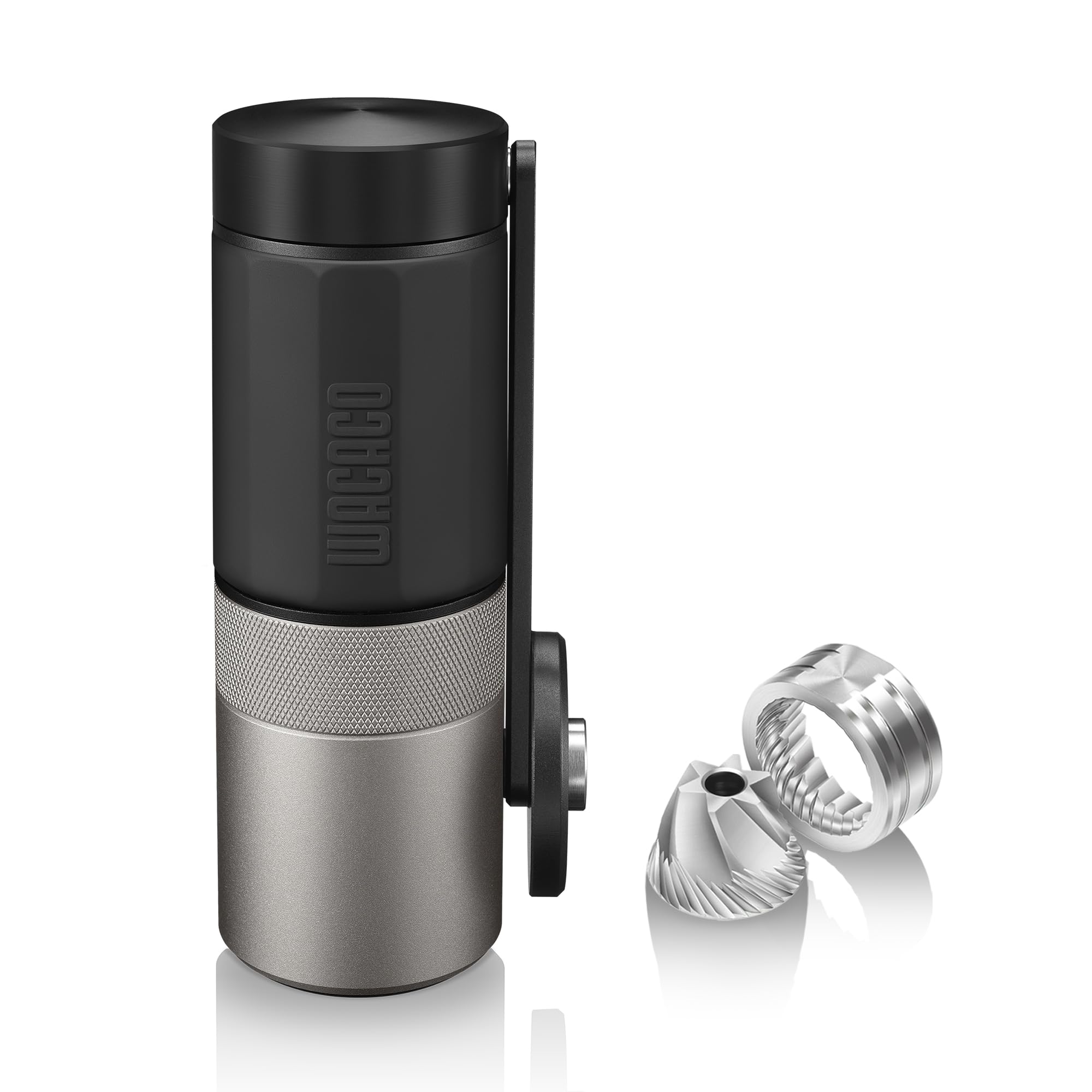 Premium WACACO Exagrind Manual Coffee Grinder - Stainless Steel Conical Burr Mill with Adjustable Settings for Espresso, Pour Over & French Press - Portable Hand Crank Coffee Bean Grinder for Travel, Camping & Home Brewing - Perfect for Coffee Enthusiasts & Outdoor Adventures
