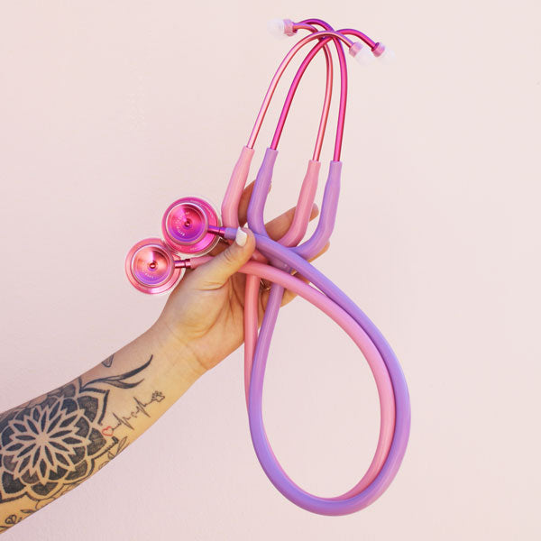 Acoustica® Pink Stethoscope - Professional Medical Stethoscope for Nurses, Doctors & Students - Ideal for Clinical Use, Patient Exams & Healthcare Training