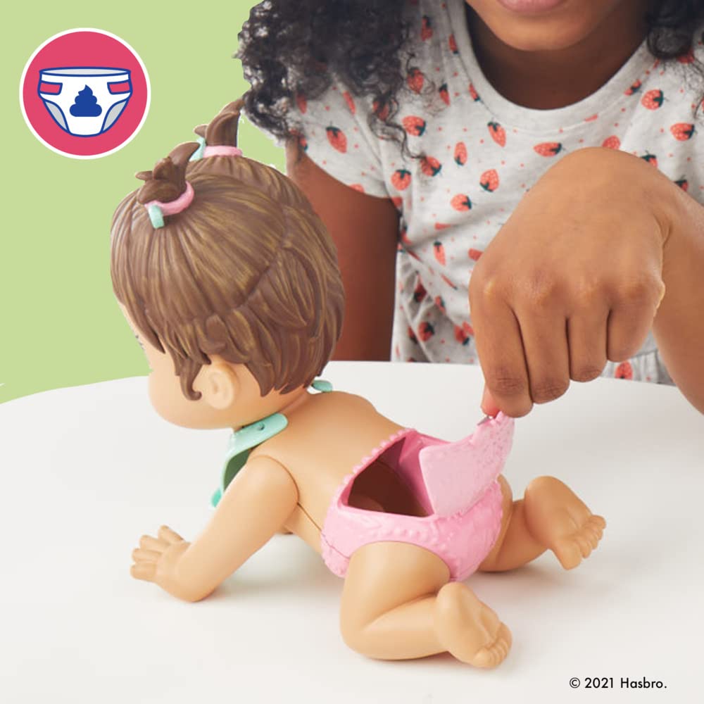 Baby Alive Lil Snacks Brown Hair Interactive Baby Doll - Fun Pretend Play Toy for Kids, Great Gift for Birthdays & Holidays | Playtime, Role-Playing, Imaginative Games