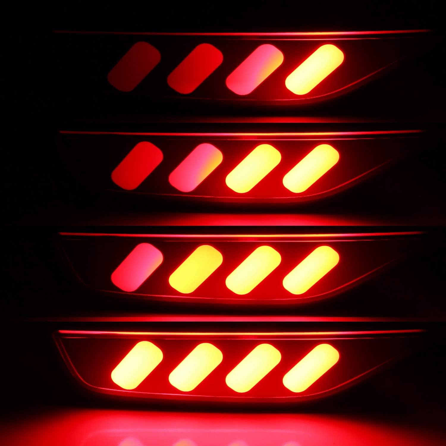 iJDMTOY Red LED Bumper Reflector Lights for 2018-2020 Honda Fit - Tail Lights, Strobe Brake Lights, Sequential Turn Signals & Rear Fog Lamps - Upgrade Your Car's Rear Lighting for Enhanced Safety and Style