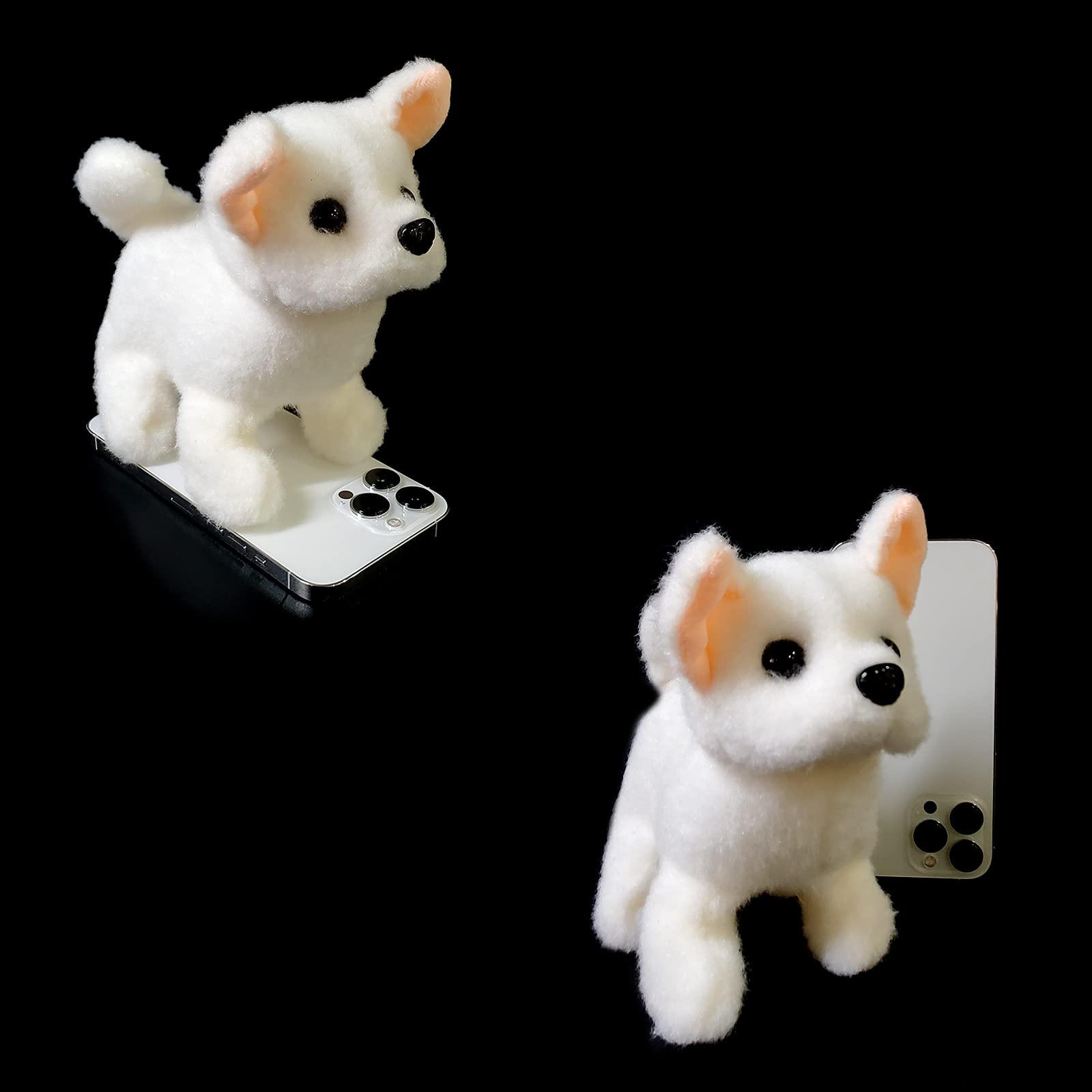 Realistic Walking & Barking Toy Dog - Electronic Battery-Powered Puppy for Kids, Interactive Pet Toy for Girls & Boys (Japanese Spitz) - Perfect for Playtime, Gifts & Emotional Support