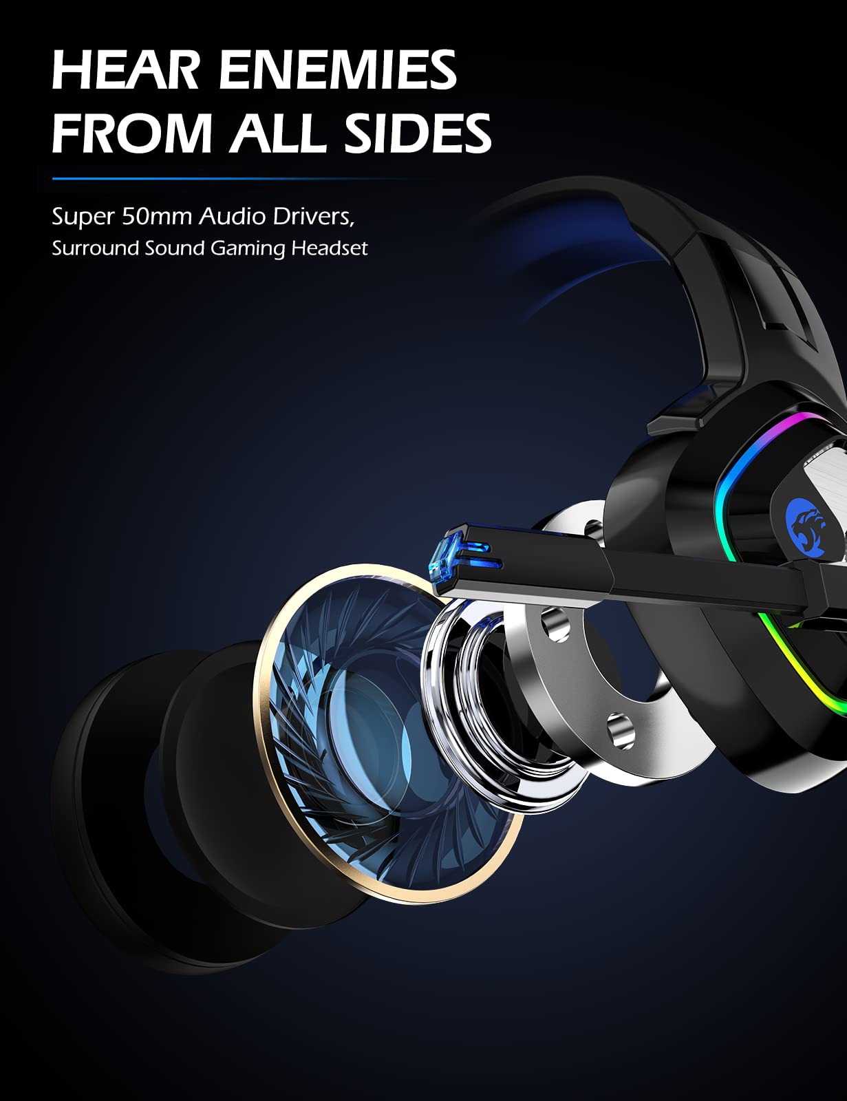 ZIUMIER Gaming Headset with Noise Canceling Mic - Stereo Surround Sound Wired Headphones for PC, PS4, PS5, Xbox One, Xbox Series X/S & Nintendo Switch - Perfect for Competitive Gaming & Online Chat