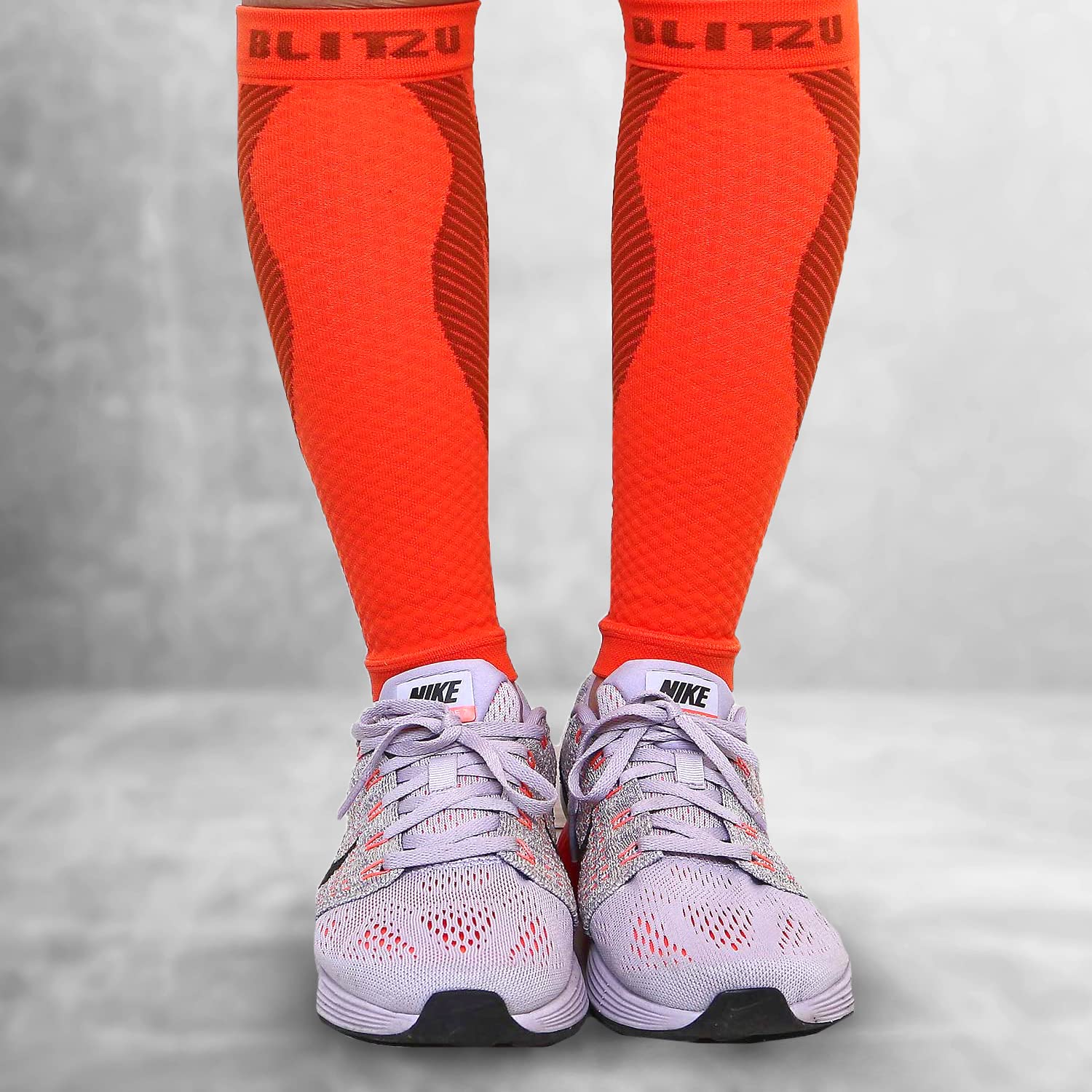 BLITZU Calf Compression Sleeve for Men & Women - Footless Compression Socks for Running, Shin Splints Pain Relief & Muscle Support - Ideal for Runners, Athletes & Workout Recovery