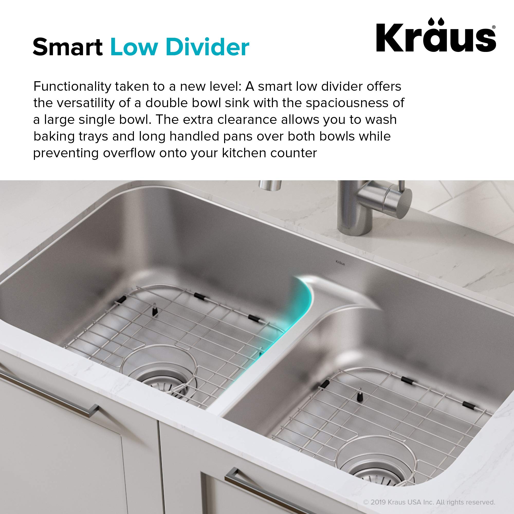 KRAUS KCA-1200 33-inch 16 Gauge Undermount Stainless Steel Kitchen Sink with 18-inch Pull-Down Commercial Style Faucet, Spot Free Finish - Perfect for Modern Home Kitchens and Restaurant-Style Cooking Spaces