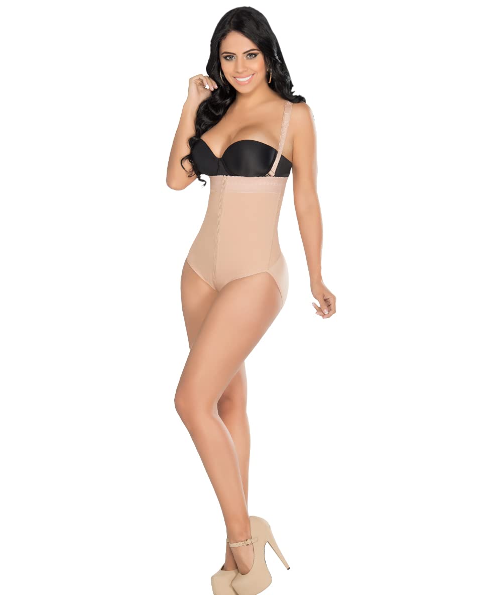 Equilibrium C4155 Firm Compression Strapless Girdle - Panty Style Bodysuit - Colombian Shapewear for Women - Slimming Waist Trainer for Tummy Control & Body Shaping - Perfect Under Dresses & Formal Wear