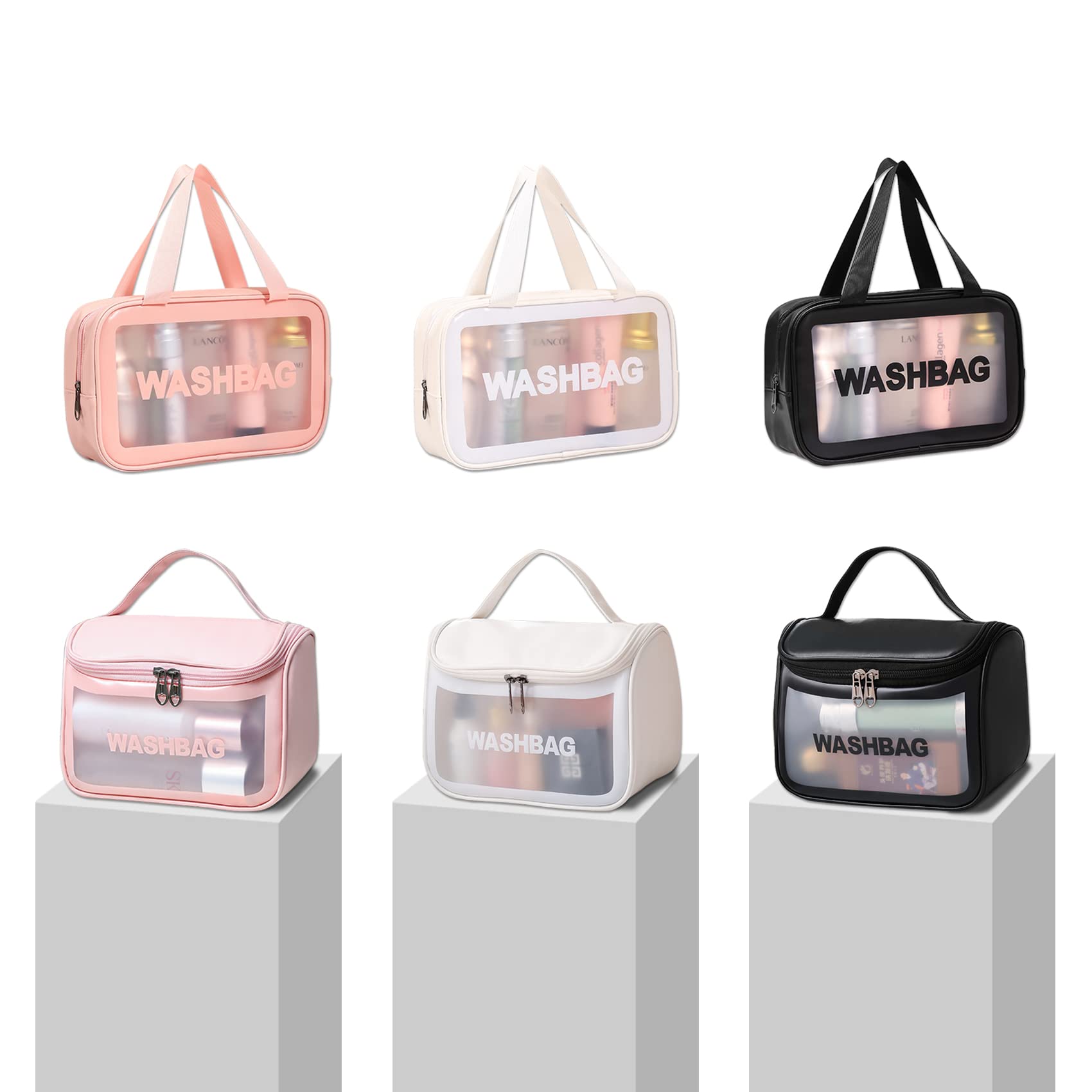 Waterproof Travel Toiletry Bag for Women & Men - Portable Makeup Organizer with Hanging Hook, Perfect for Vacation, Gym, Camping & Business Trips (Black)
