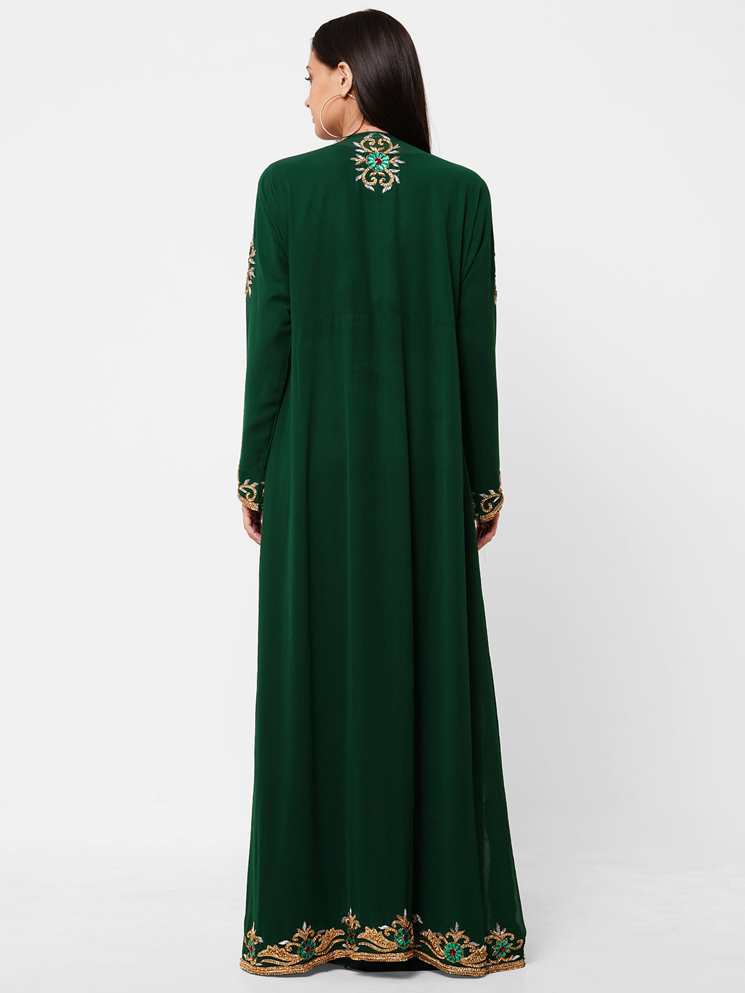 Exquisite Zardosi Embroidered Kaftan Wedding Dress for Brides - Perfect for Indian Weddings, Bridal Showers & Special Occasions