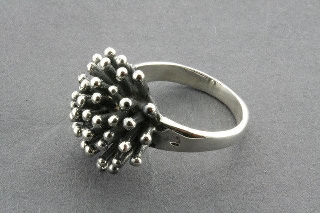 Oxidized Coral Ring for Women - Handmade Boho Jewelry - Natural Stone Statement Ring - Perfect for Beach Weddings, Vacation & Boho Fashion