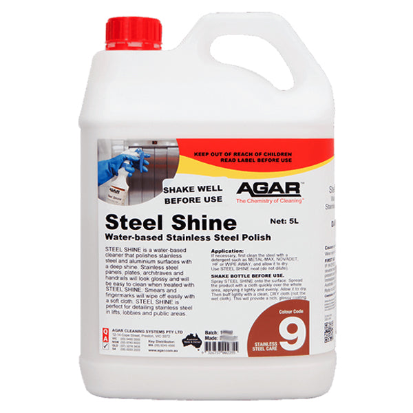 Premium Agar Steel Shine Water-Based Metal Polish - Restores Shine to Stainless Steel, Chrome & Aluminum - Perfect for Kitchen Appliances, Automotive Parts & Jewelry Cleaning