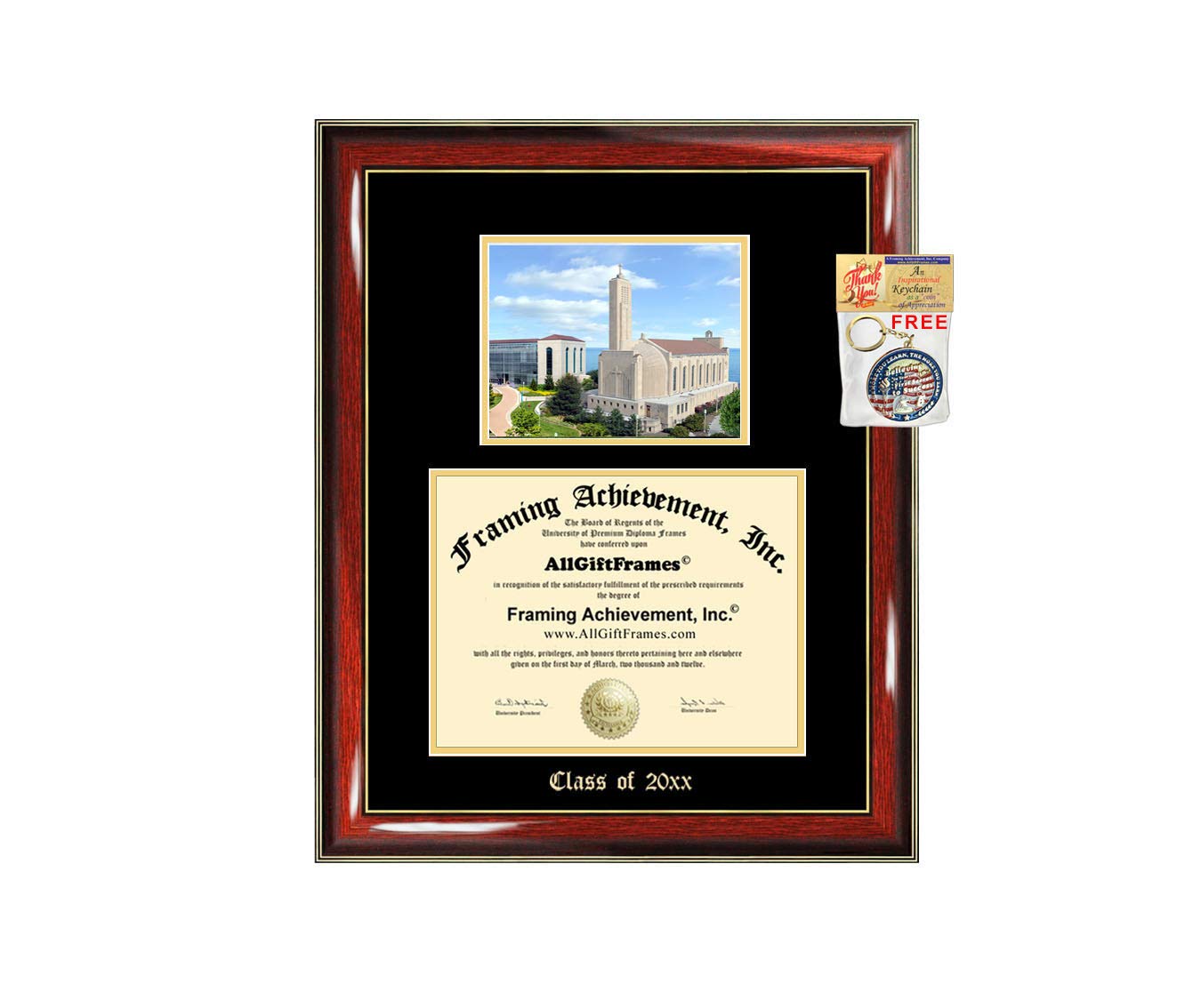 Loyola University Chicago LUC Diploma Frame - Custom Engraved Graduation Certificate Display for Bachelor, Masters, MBA, PhD - Perfect Graduation Gift for Students & Alumni | Office Decor, Home Display, Commemorative Keepsake