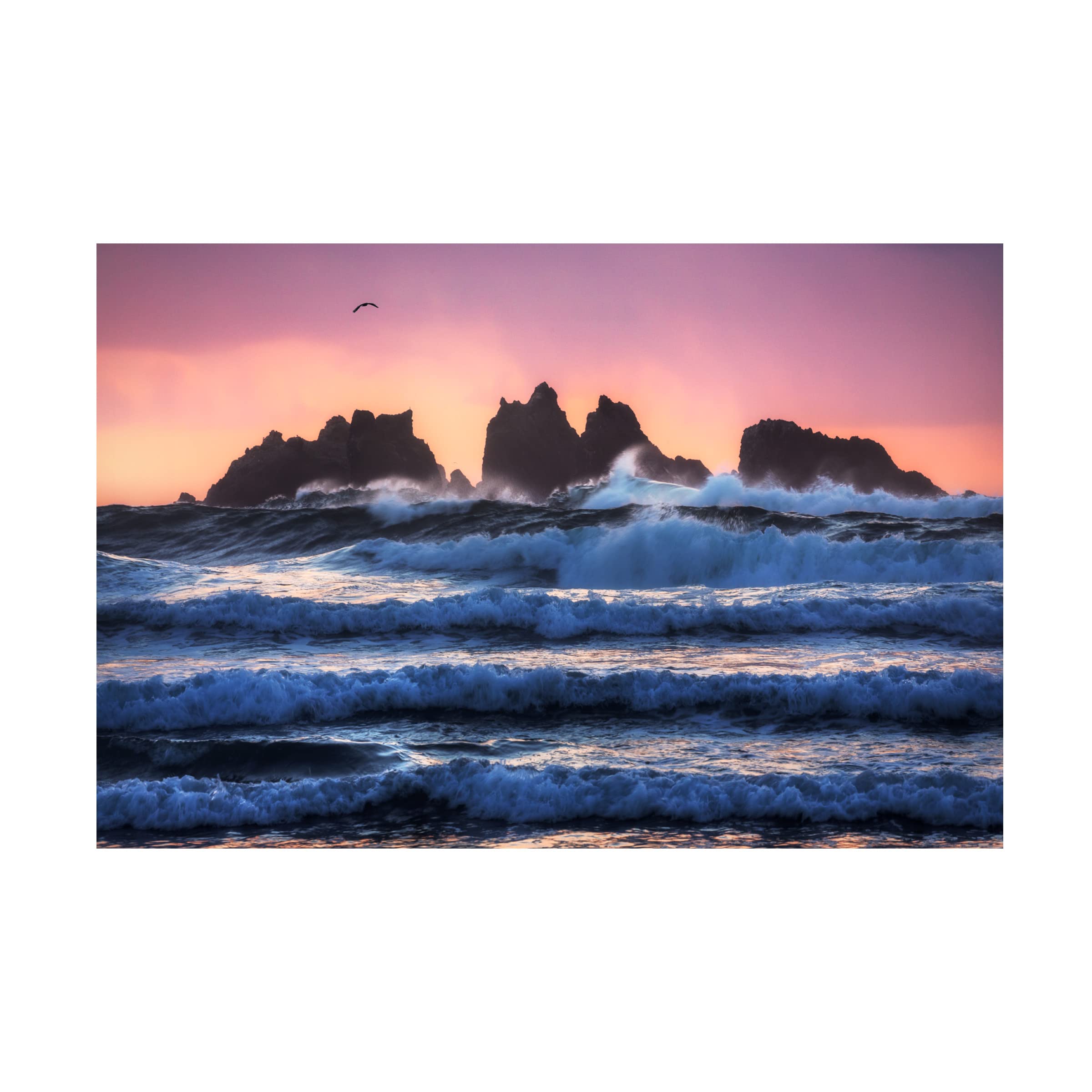 Bandon Beach Layers Canvas Art Print by Daniel Gastager - Coastal Landscape Wall Decor for Living Room, Bedroom & Office