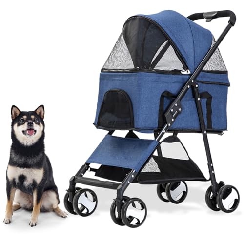 Stroller w/ basket-Blue