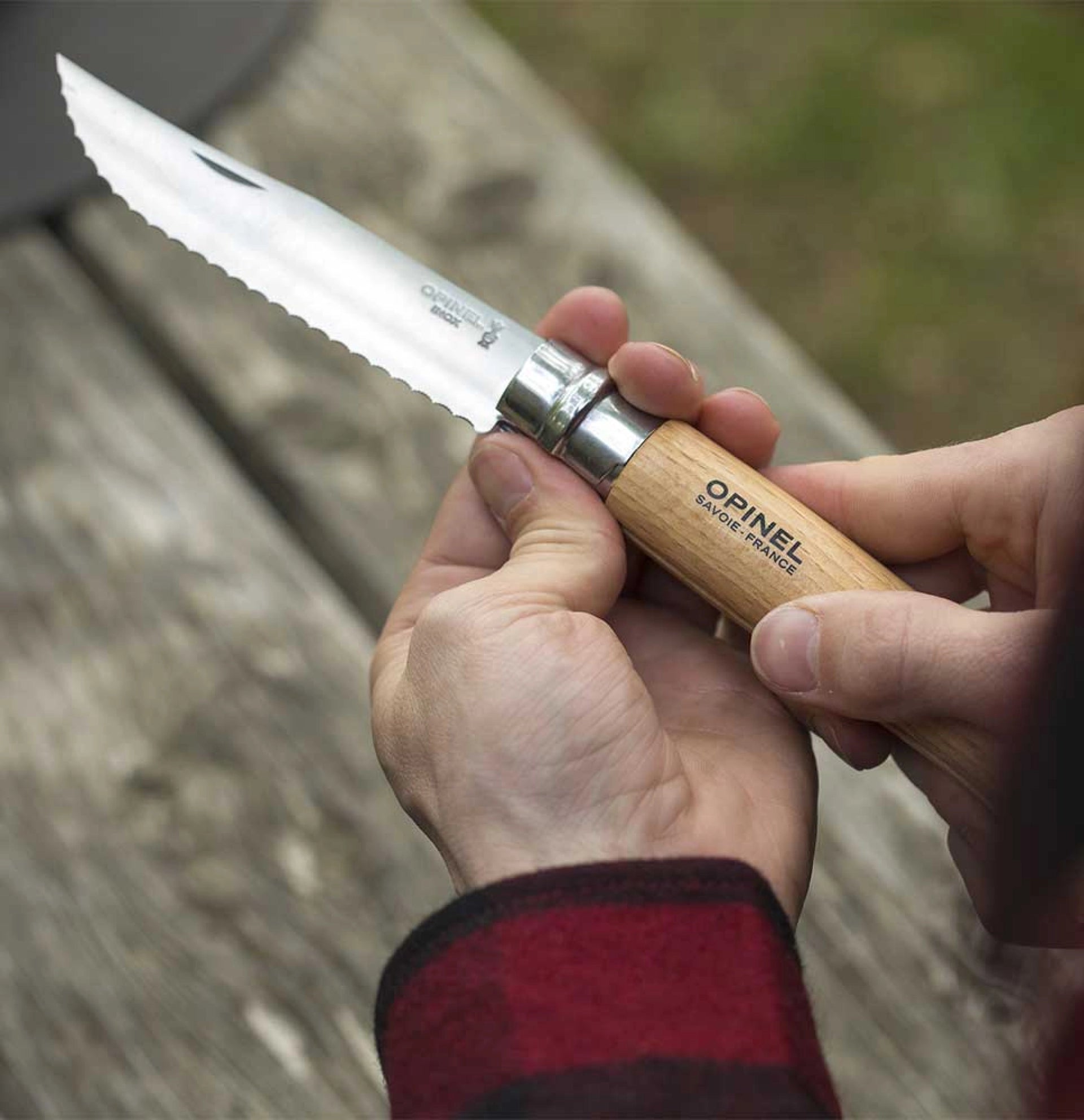 Opinel No.8 Stainless Steel Folding Knife - Camping, Hiking & Outdoor Cooking Essential - Perfect for Picnics & Backpacking Adventures
