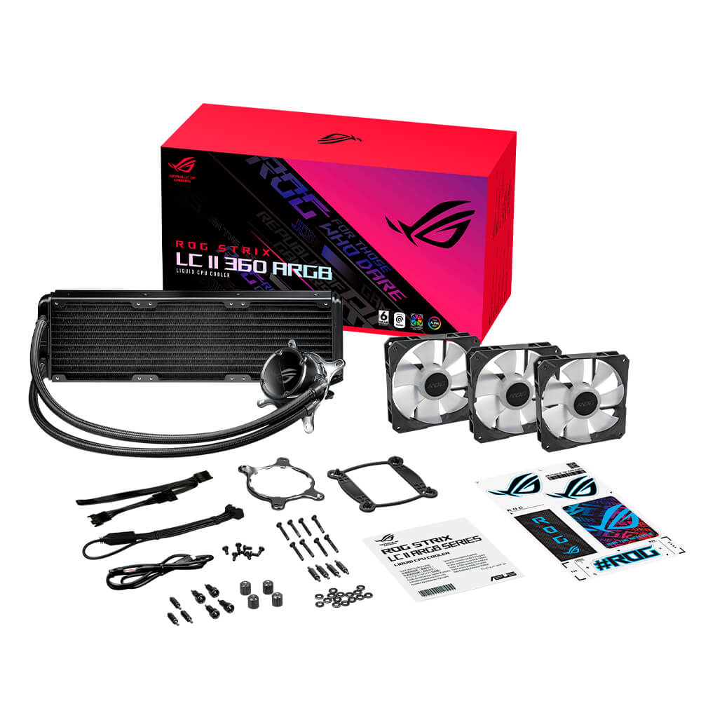 ASUS ROG Strix LC II 360 ARGB AIO Liquid CPU Cooler - High Performance RGB Cooling for Gaming PCs & Workstations - Perfect for Overclocking and Silent Operation