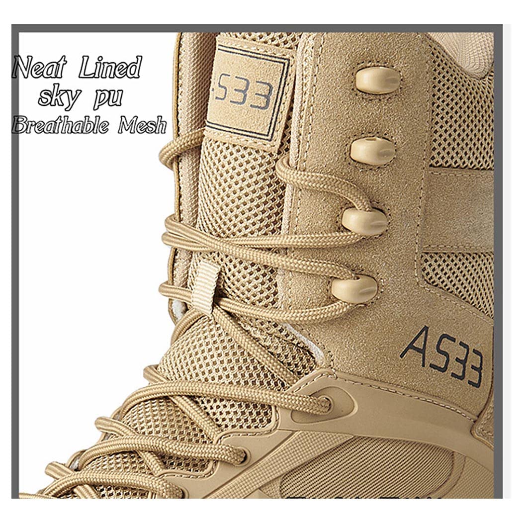 Men's Tactical Military Work Boots - Desert Combat Outdoor Boots for Hiking, Motorcycle Riding & Climbing - Durable & Comfortable for Outdoor Adventures, Work & Survival Scenarios