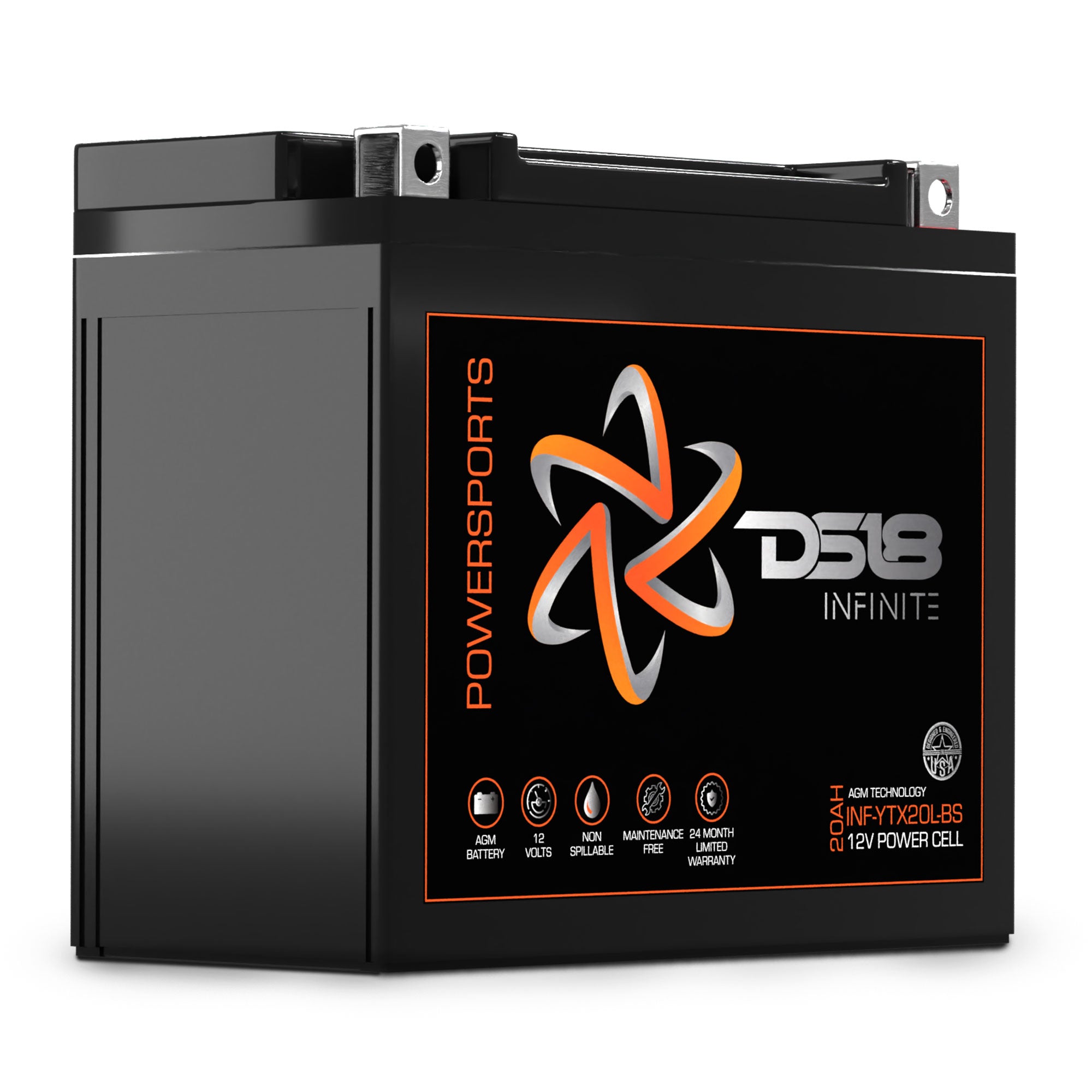 800W 20Ah AGM Deep Cycle Battery for Power Sports - Reliable Power Source for ATVs, Motorcycles, and Marine Applications