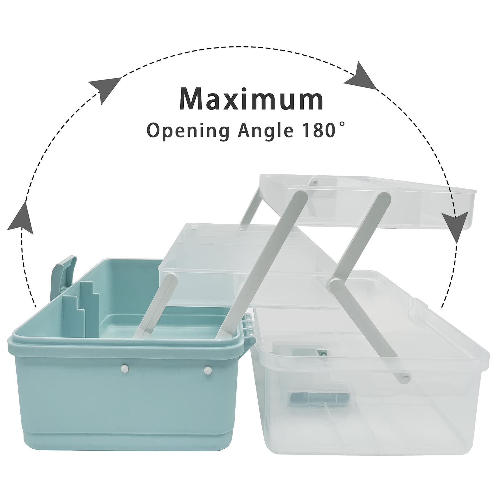 13 Inch Multifunction Craft Organizer with Lids - Plastic Storage Box for Sewing, Craft, First Aid, Medicine, Tool Organization - Perfect for Home, Office, and Travel Use