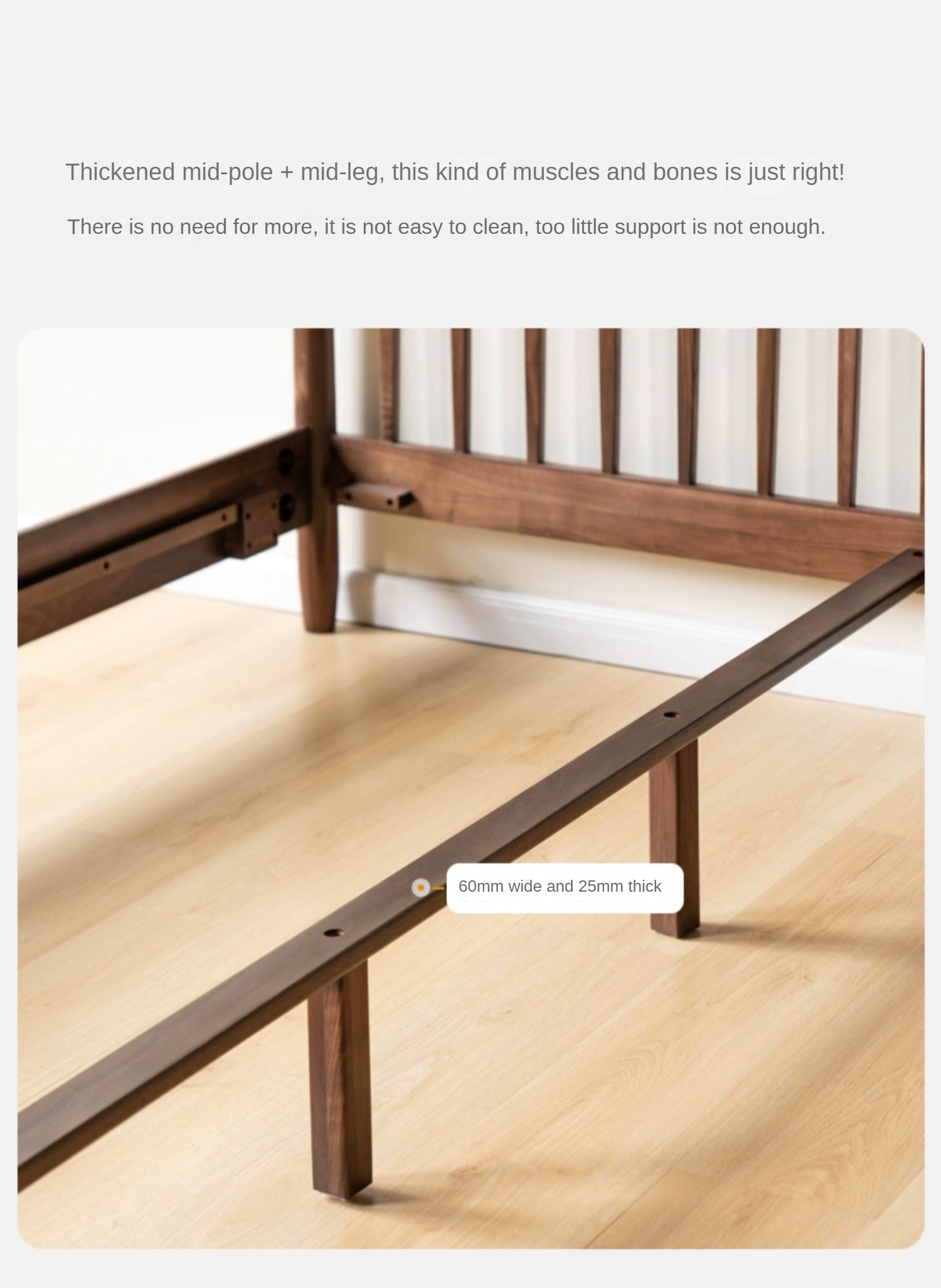 Modern Black Walnut Solid Wood Bed Frame - Queen Size Platform Bed with Headboard - Eco-Friendly Hardwood Bedroom Furniture for Master Bedroom & Guest Room