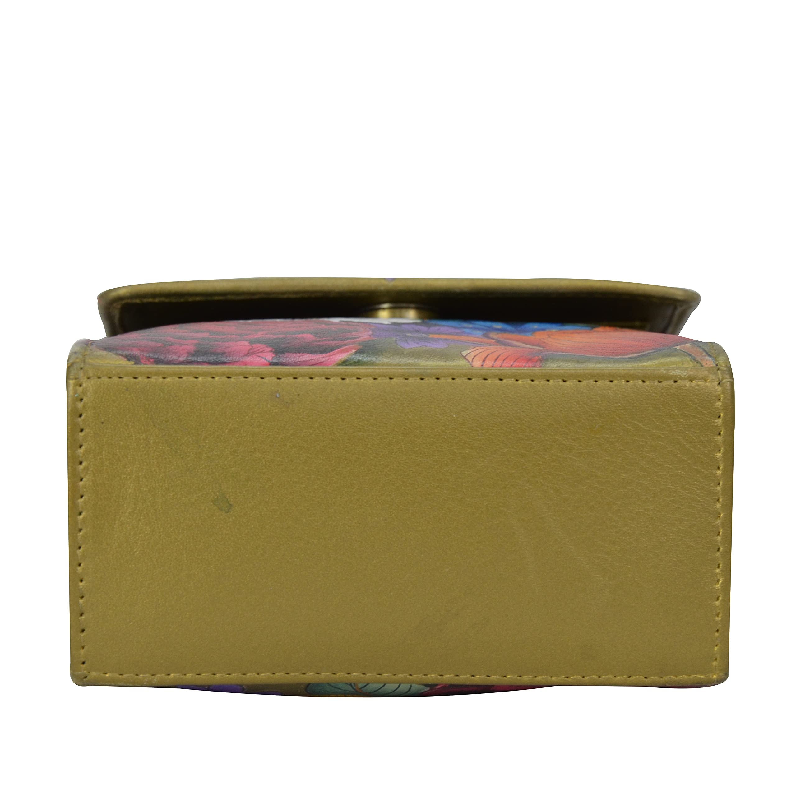 Anuschka Hand Painted Genuine Leather Women's Crossbody Bag with Triple Compartments, Flap Open Entry & Card Slots - Perfect for Travel, Shopping & Everyday Use
