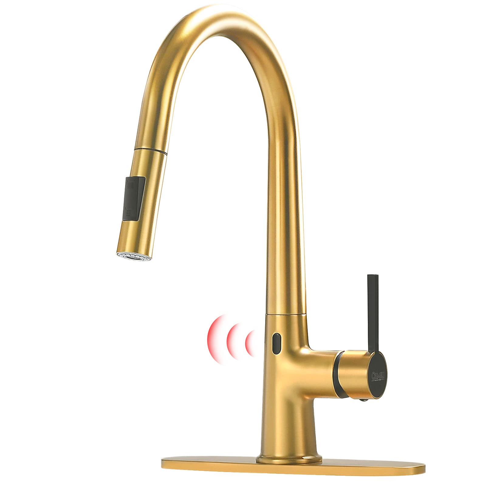 GIMILI Touchless Kitchen Faucet with Pull Down Sprayer - Gold High Arc Single Handle Motion Sensor Activated Hands-Free Sink Faucet for Modern Kitchens | Ideal for Cooking, Washing Dishes & Hygienic Food Prep