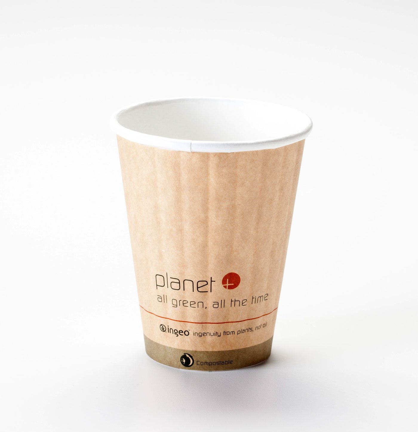 8 Oz. Biodegradable Hot Drink Cups with PLA Lining & Built-in Heat Sleeve - Eco-Friendly Compostable Coffee Cups (Case of 1000) - Perfect for Coffee Shops, Cafés & Takeout Services