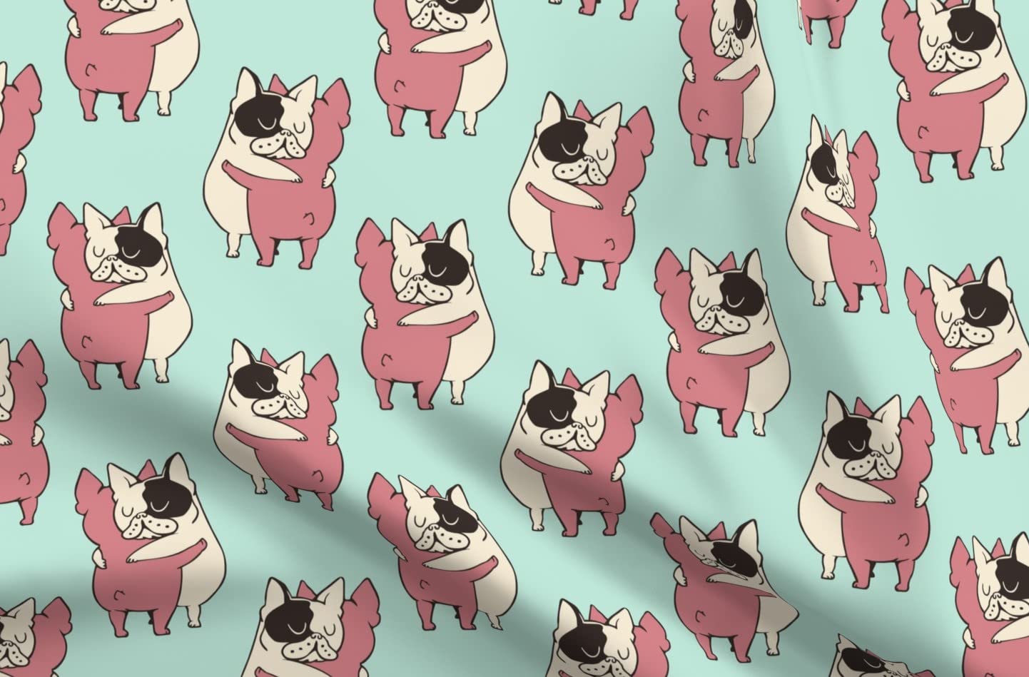 French Bulldog Printed Petal Signature Cotton Fabric by Spoonflower - Fat Quarter for Sewing, Quilting, Apparel & Crafts - Perfect for DIY Home Decor, Baby Clothes & Quilt Projects