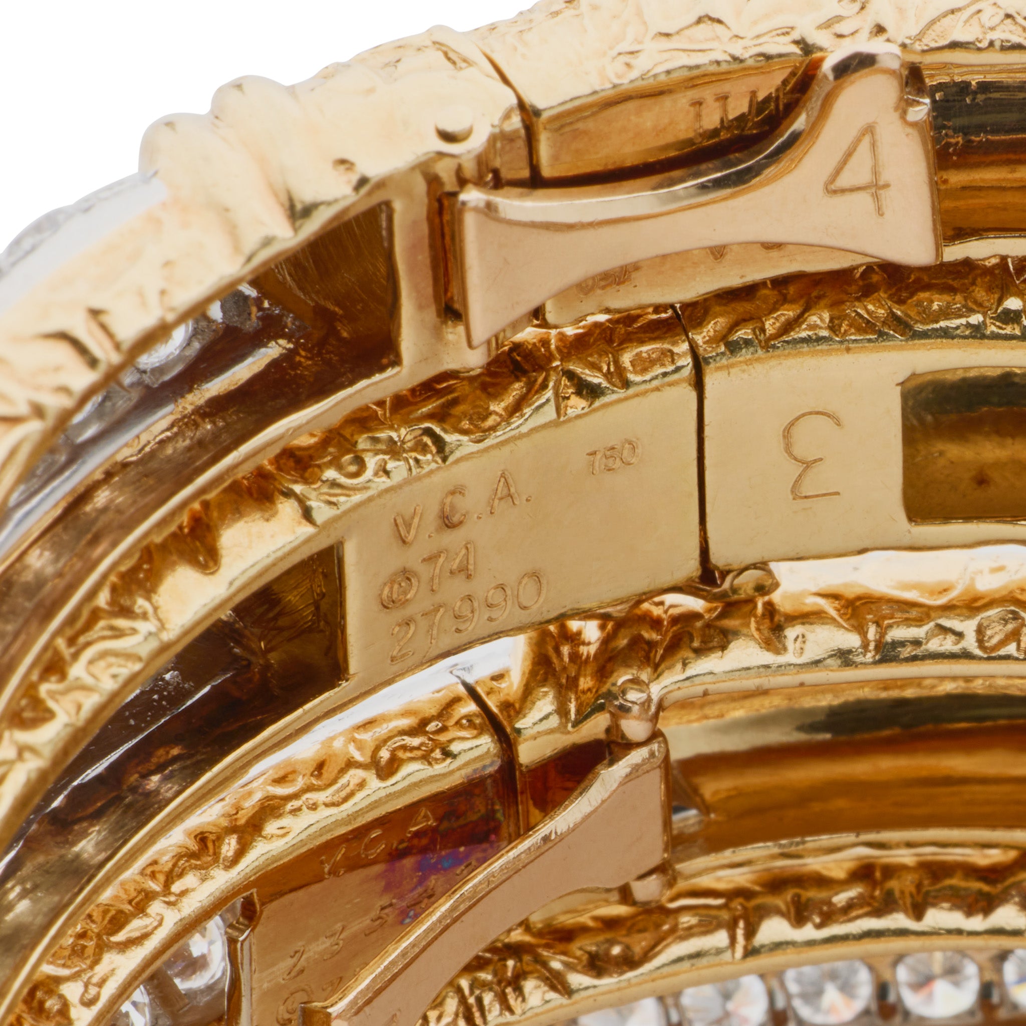 Vintage 1970s Van Cleef & Arpels Diamond Bangle Bracelets Set of 4 - Luxury Jewelry for Women, Perfect for Weddings, Anniversaries & Special Occasions