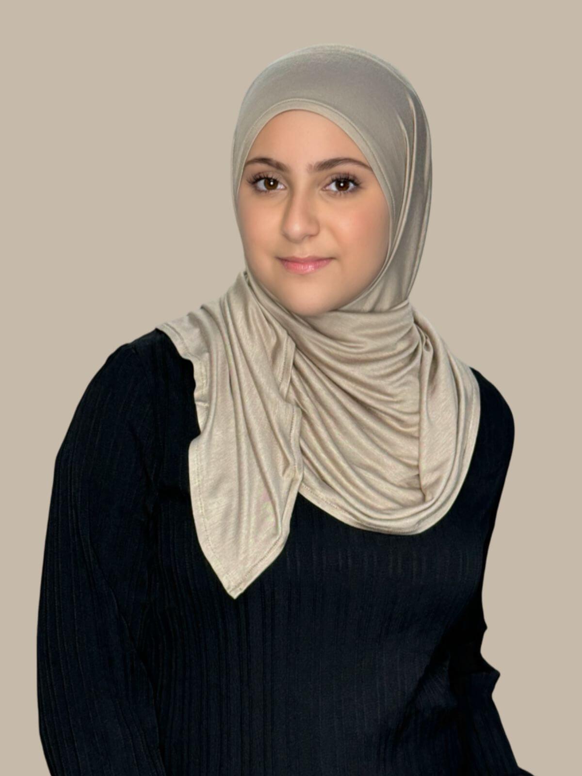 Modish Girl Pre Sewn Jersey Hijab Vanilla - Soft & Comfortable Muslim Headscarf for Women - Perfect for Daily Wear, Work, and Prayer
