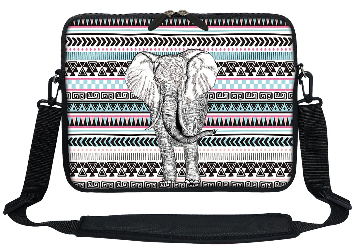 Premium 12 Inch Neoprene Laptop Sleeve Bag - Water Resistant Protective Case with Hidden Handle & Adjustable Shoulder Strap - Fits 11.6-12