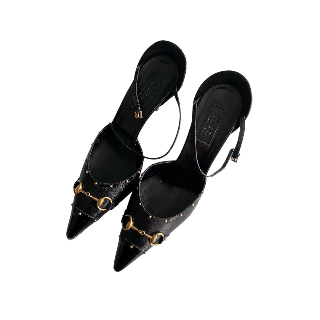 Vintage Gucci Horsebit Heels - Classic Leather Pumps for Women | Elegant Dress Shoes for Parties, Weddings & Special Occasions