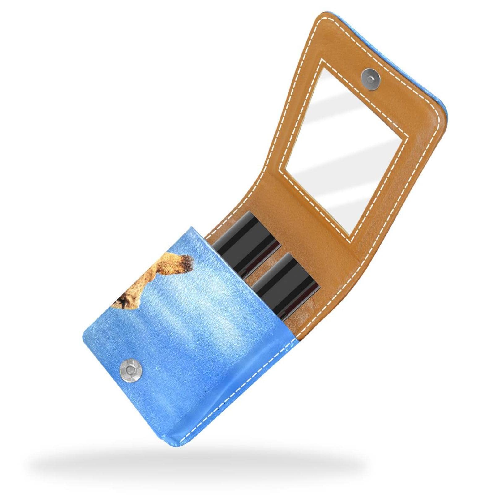 Personalized Lipstick Case - Portable Makeup Bag & Cosmetic Pouch Organizer with Blue Sky Giraffe Design | Perfect for Travel, Daily Use & Gift Giving