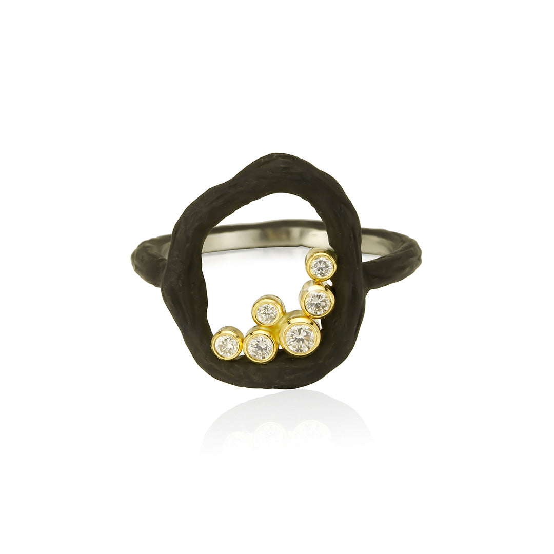 Elegant Pebble Diamond Small Circle Ring for Women - Perfect for Everyday Wear, Engagement, Anniversary & Gift Giving