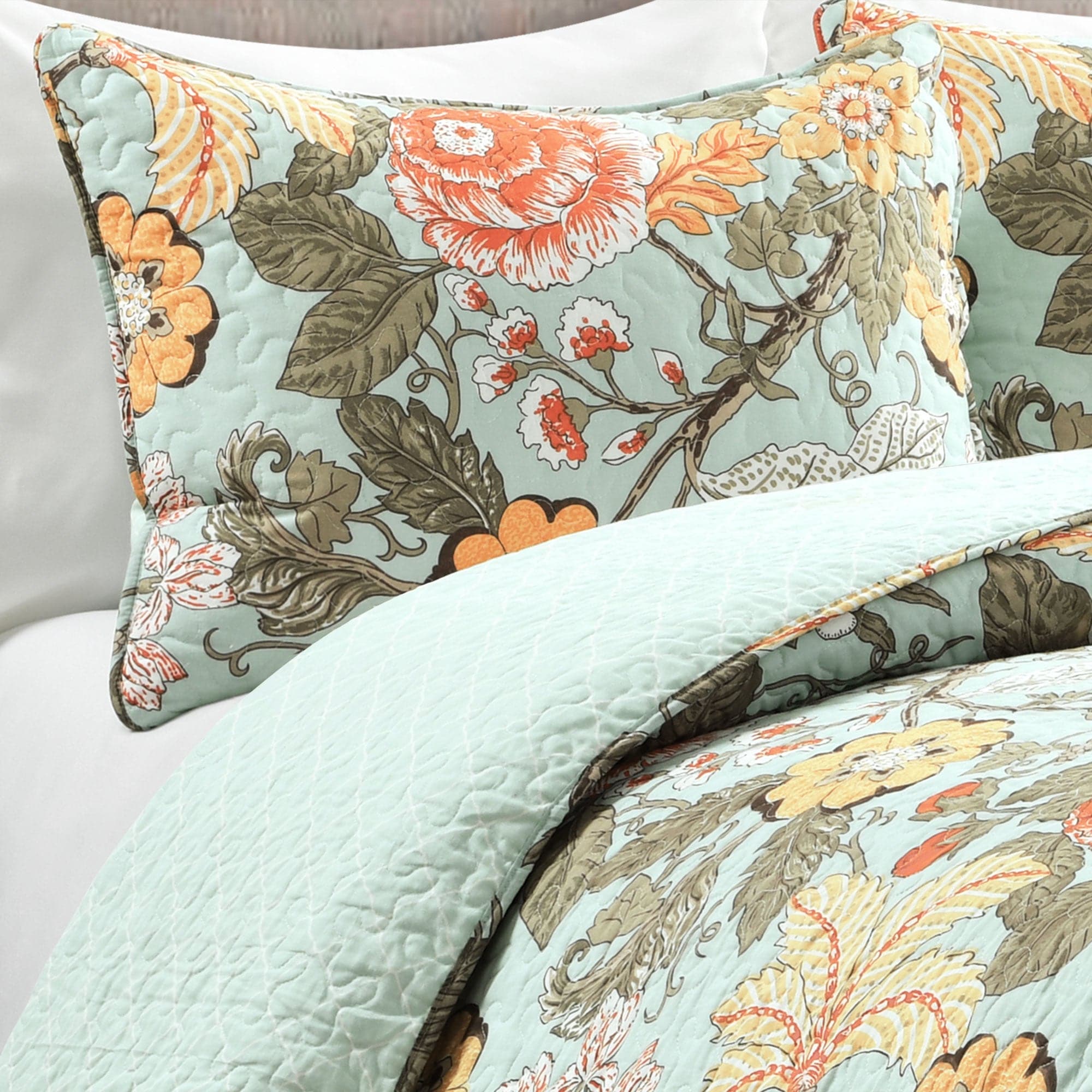 Sydney 3 Piece Quilt Set - Queen Size Bedding Set with Soft Microfiber, Lightweight & Breathable - Perfect for All Seasons, Home Decor & Guest Room