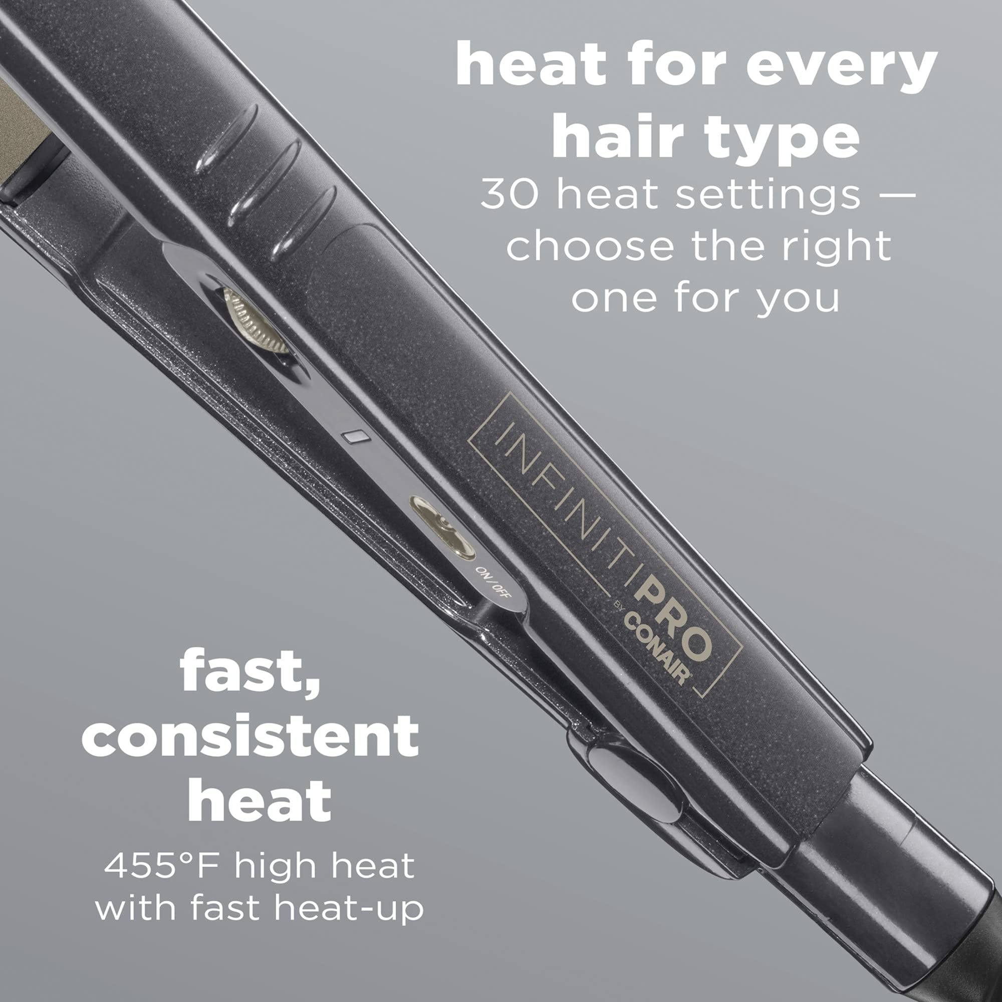 INFINITIPRO Tourmaline Ceramic Flat Iron 1 Inch - Professional Hair Straightener for Smooth & Shiny Hair - Perfect for Home & Salon Use
